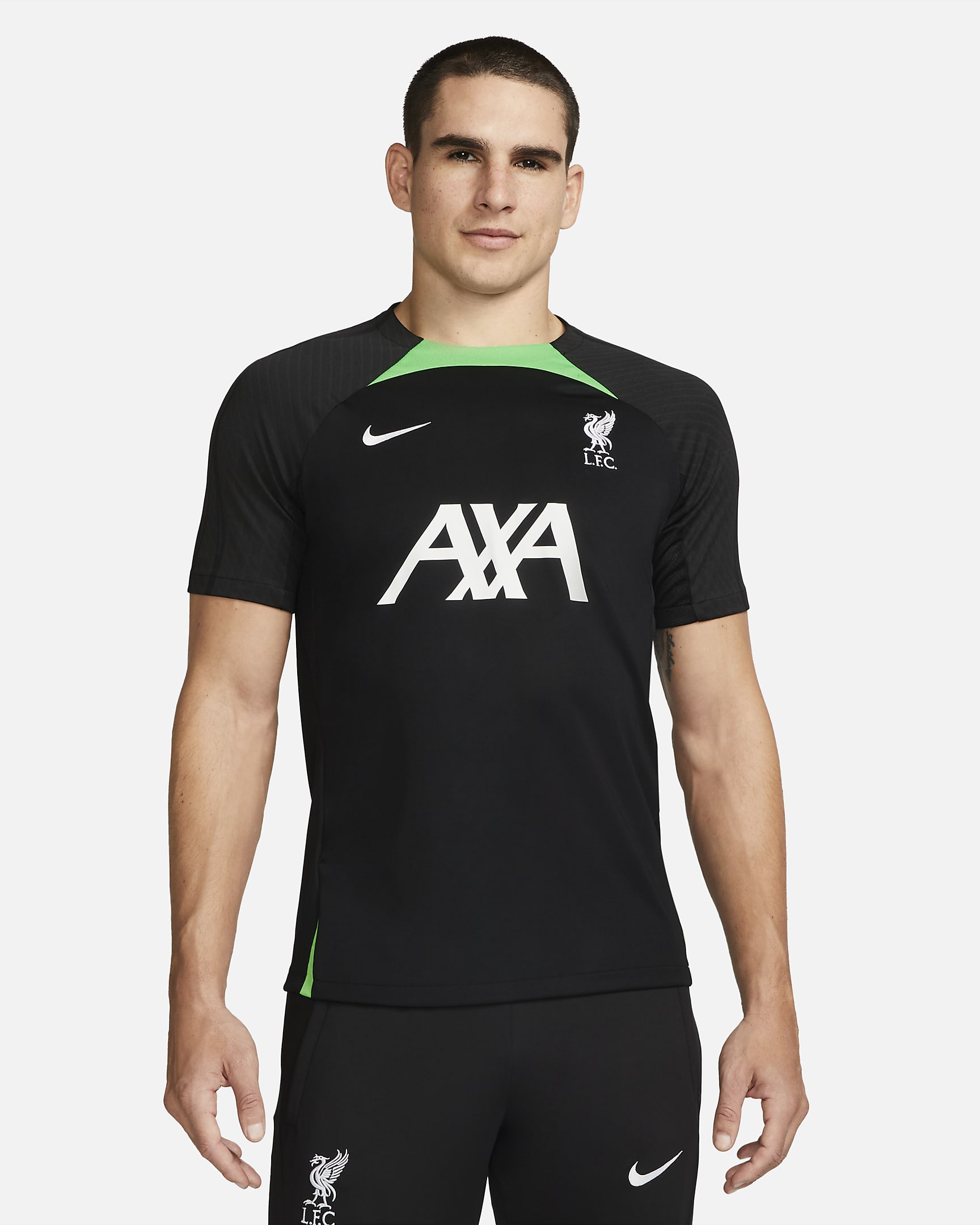 Liverpool FC Strike Men's Nike Dri-FIT Knit Soccer Top - Black/Poison Green/White