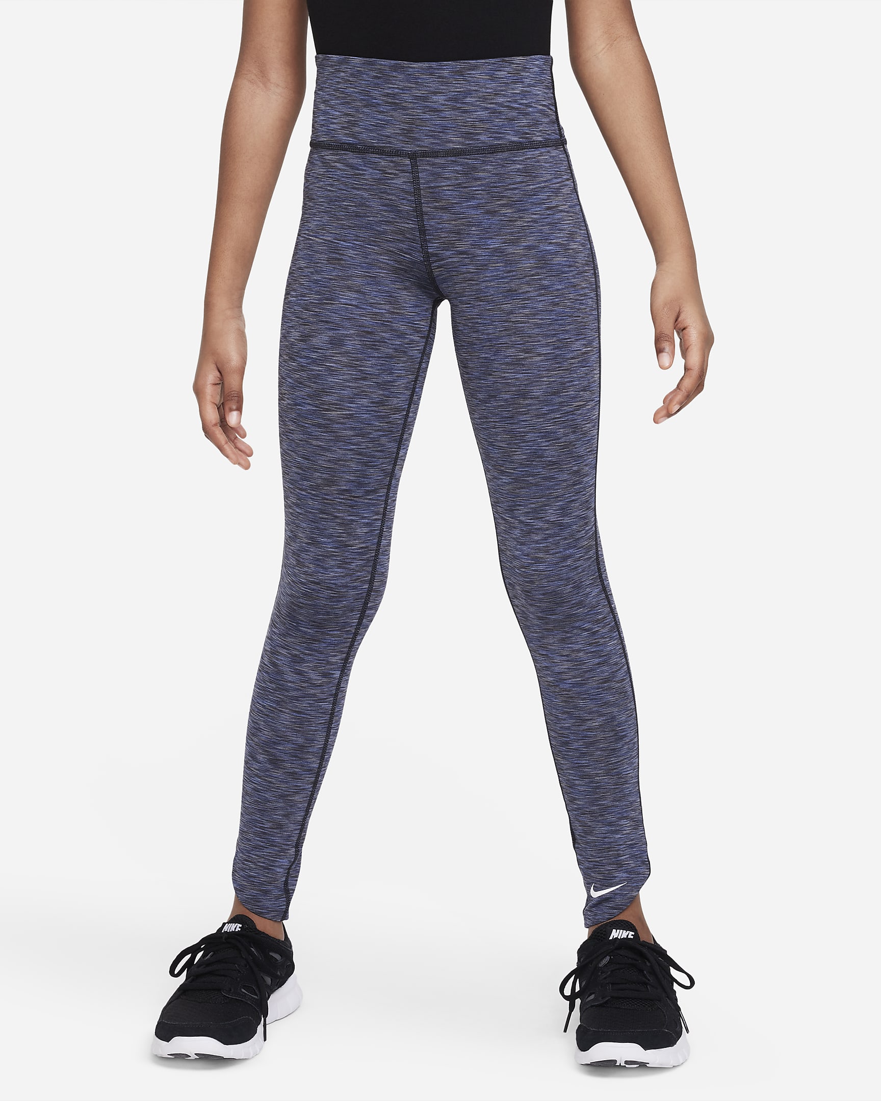 Nike Dri-FIT One Older Kids' (Girls') Training Leggings - Black/White