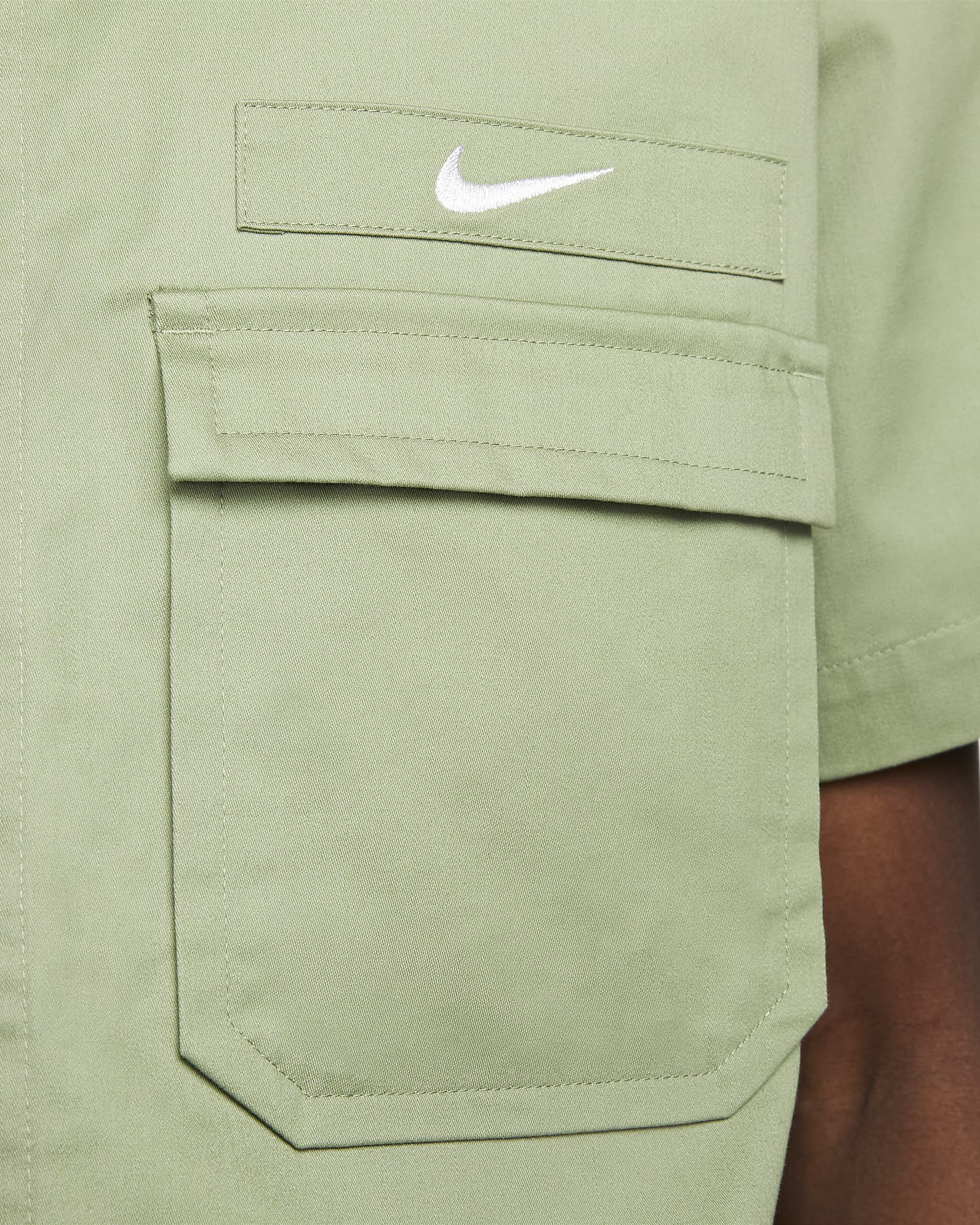 Nike Life Men's Woven Military Short-Sleeve Button-Down Shirt. Nike HR