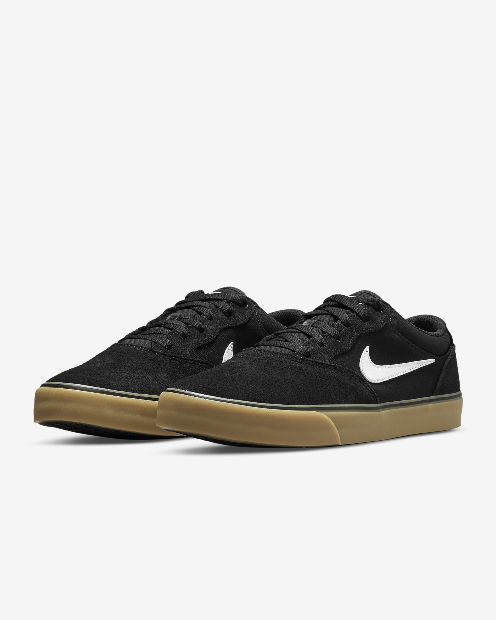 Skateboardová bota Nike SB Chron 2 - Černá/Černá/Gum Light Brown/Bílá