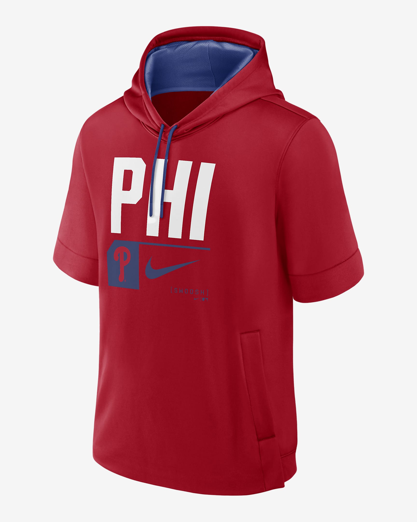 Philadelphia Phillies Tri Code Lockup Men's Nike MLB Short-Sleeve Pullover Hoodie - Red