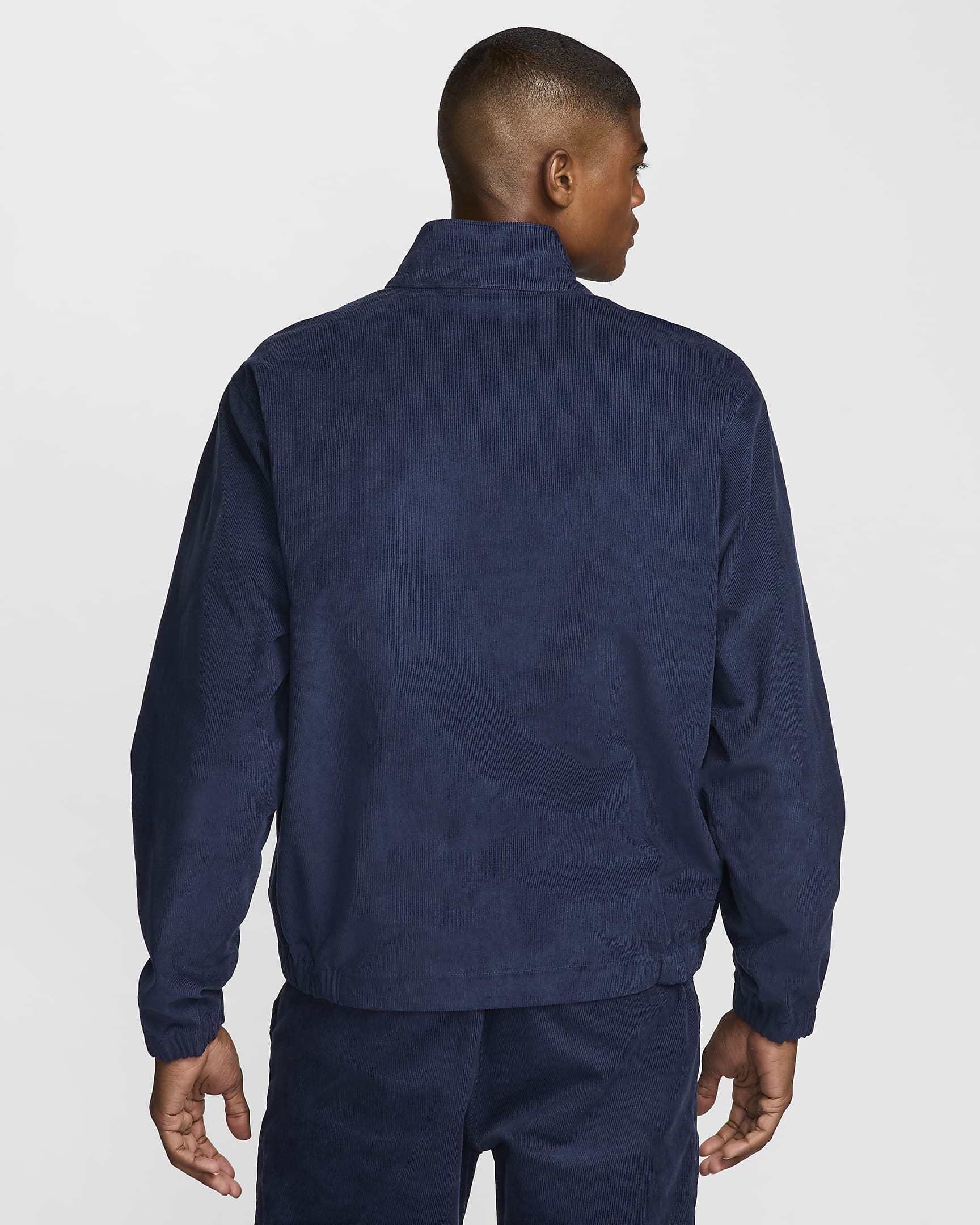 Nike Sportswear Club Men's Corduroy Harrington Jacket - Midnight Navy/White