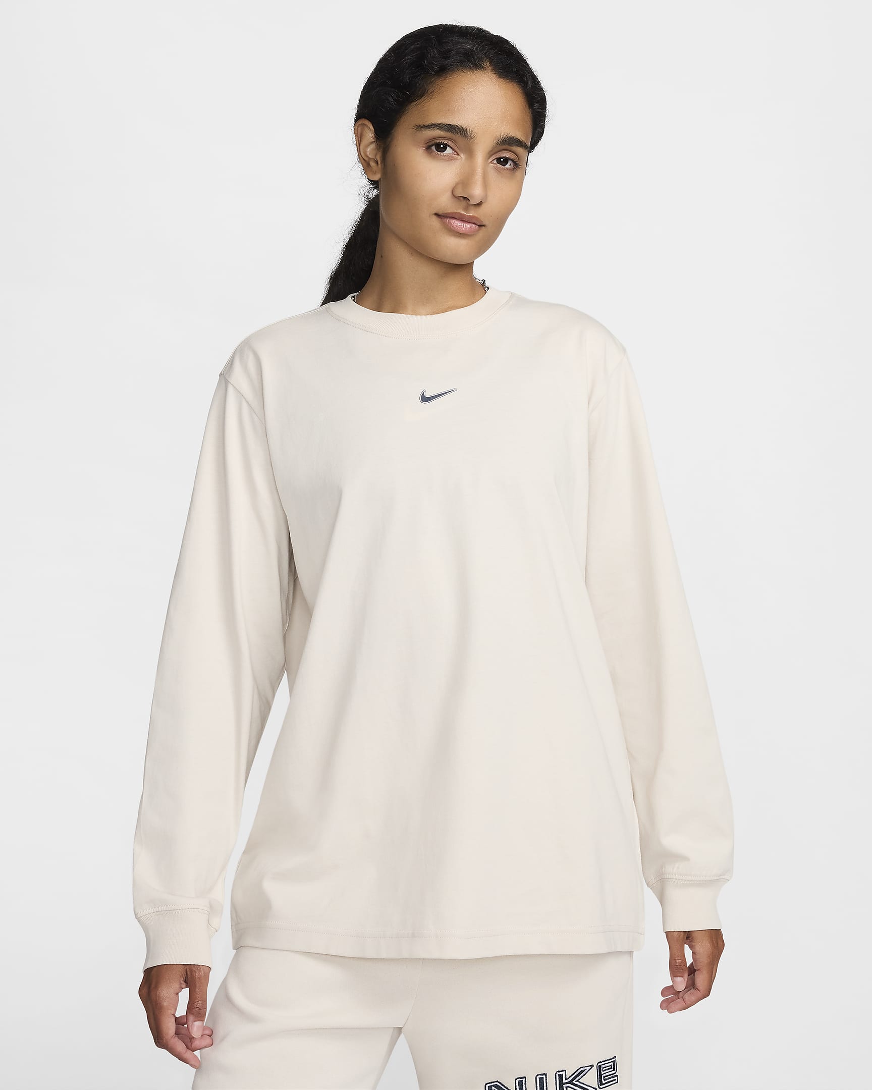 Nike Sportswear Women's Loose Long-Sleeve T-Shirt - Light Orewood Brown