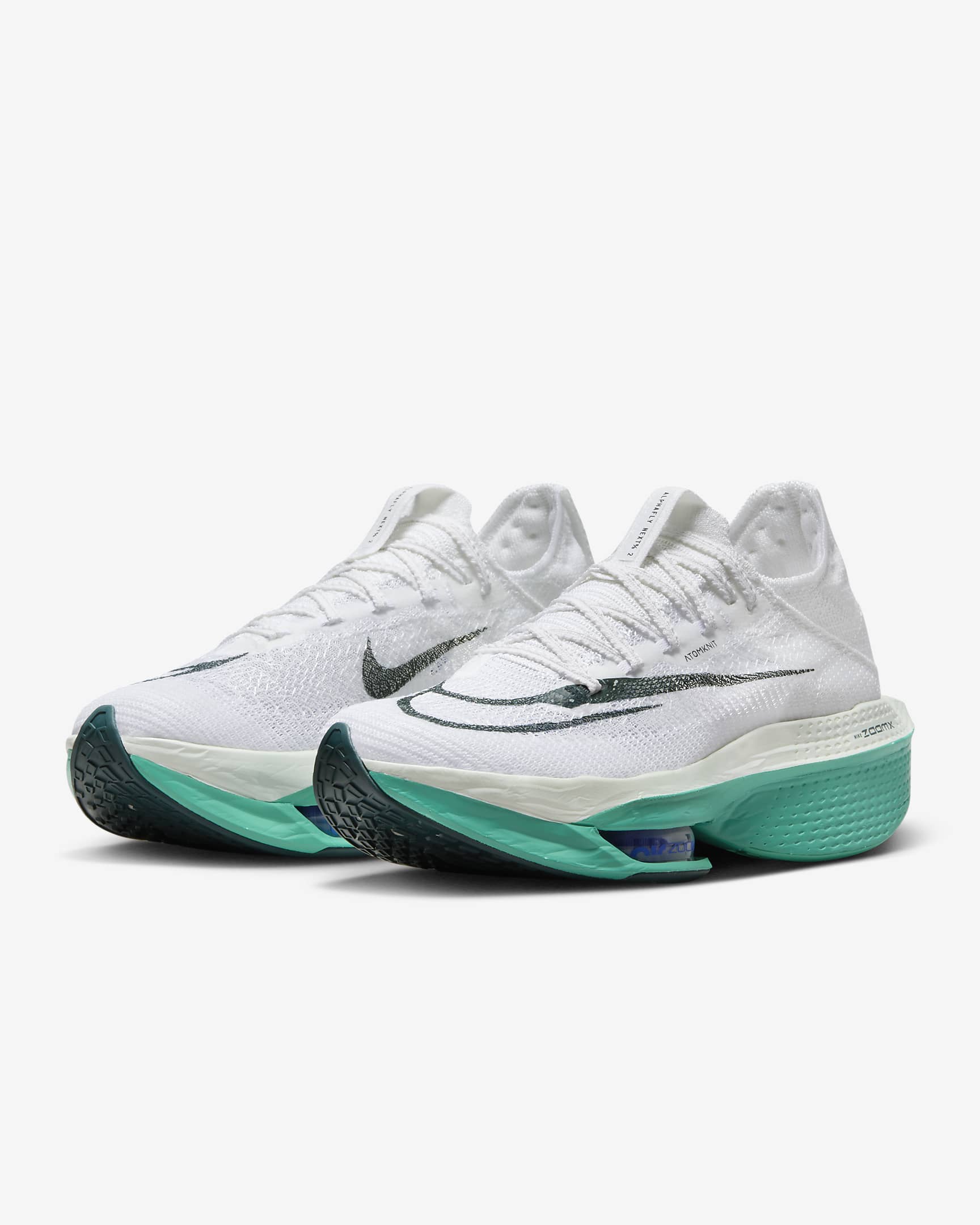 Nike Alphafly 2 Women's Road Racing Shoes - White/Clear Jade/Light Ultramarine/Deep Jungle