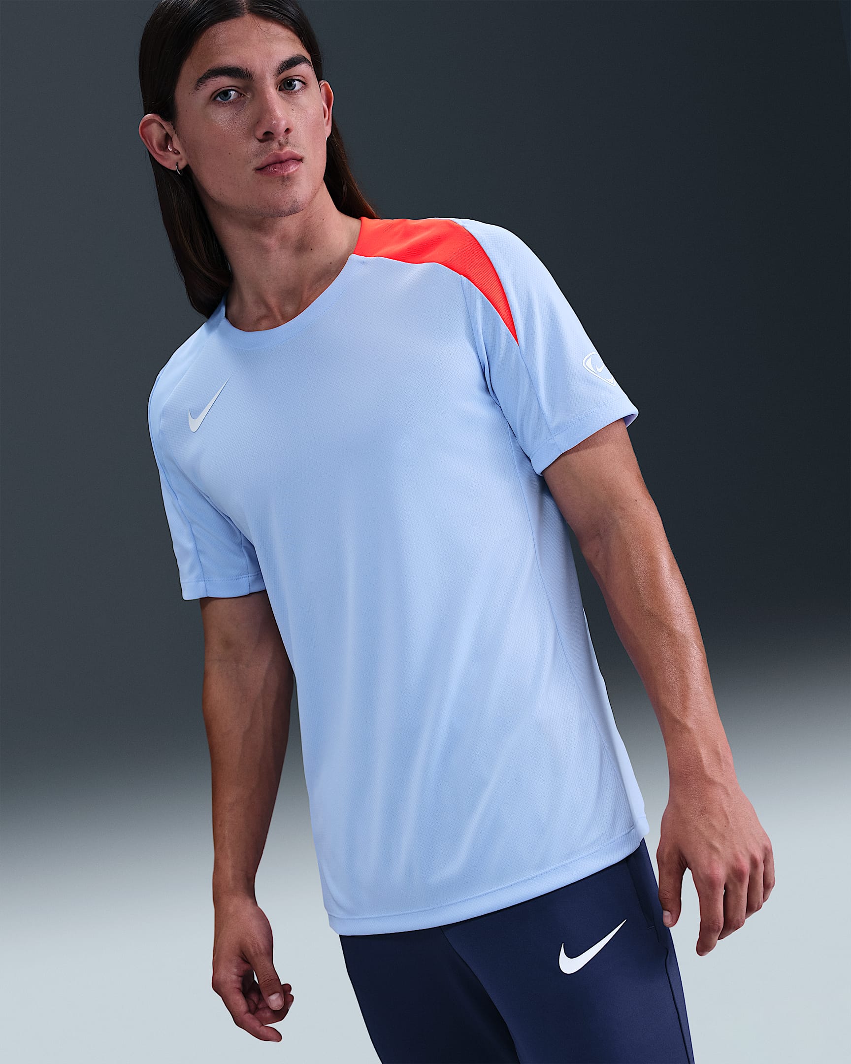 Nike Strike Men's Dri-FIT Soccer Top - Royal Tint/Royal Tint/Bright Crimson/White