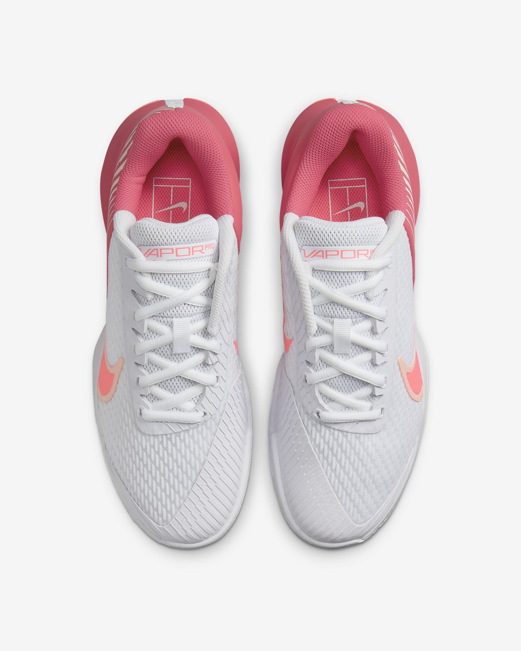 Tenis de tenis para cancha dura para mujer NikeCourt Air Zoom Vapor Pro 2 - Blanco/Rosa margarita/Tinte carmesí/Ponche cálido