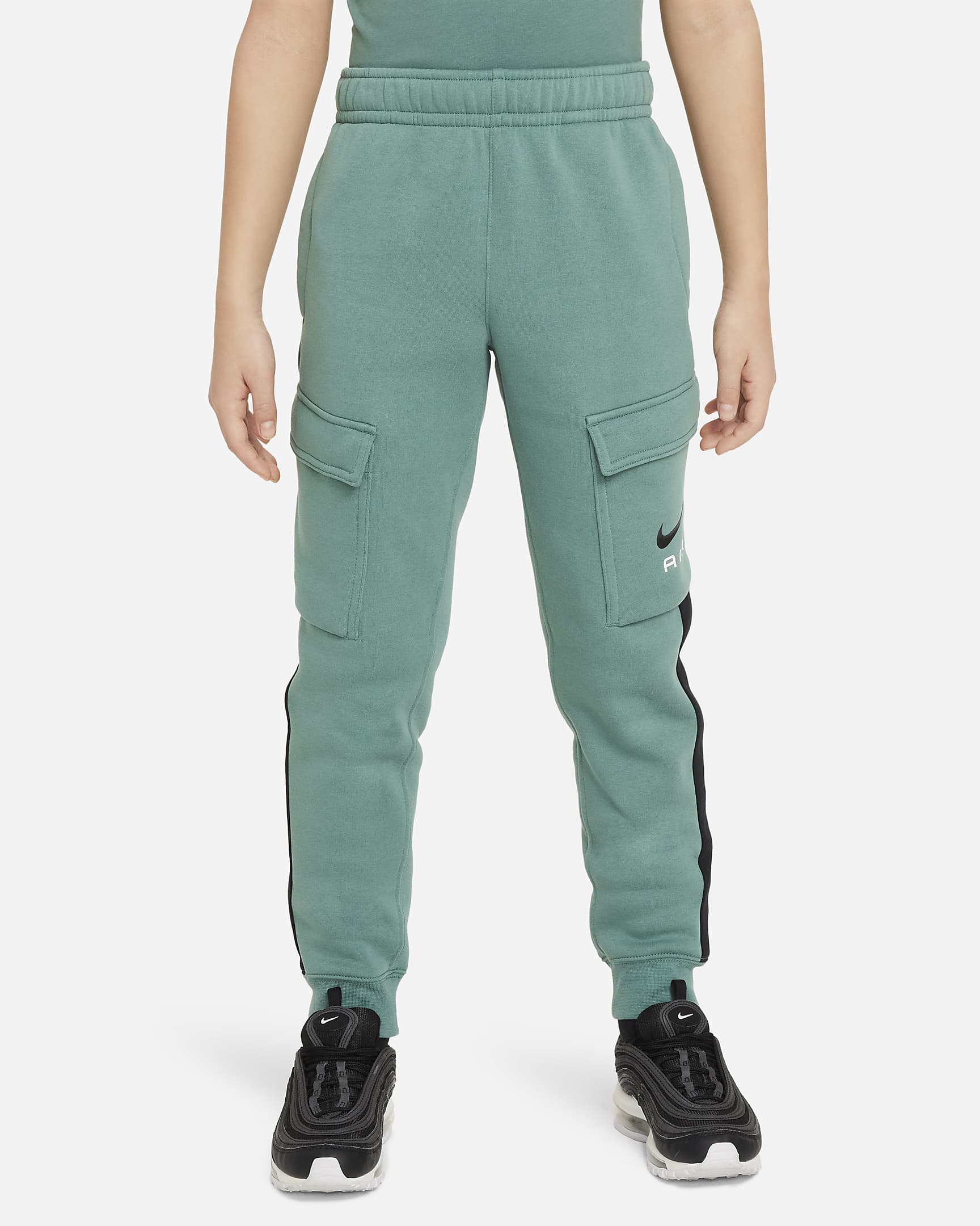 Nike Air Older Kids' Fleece Cargo Trousers - Bicoastal/Black