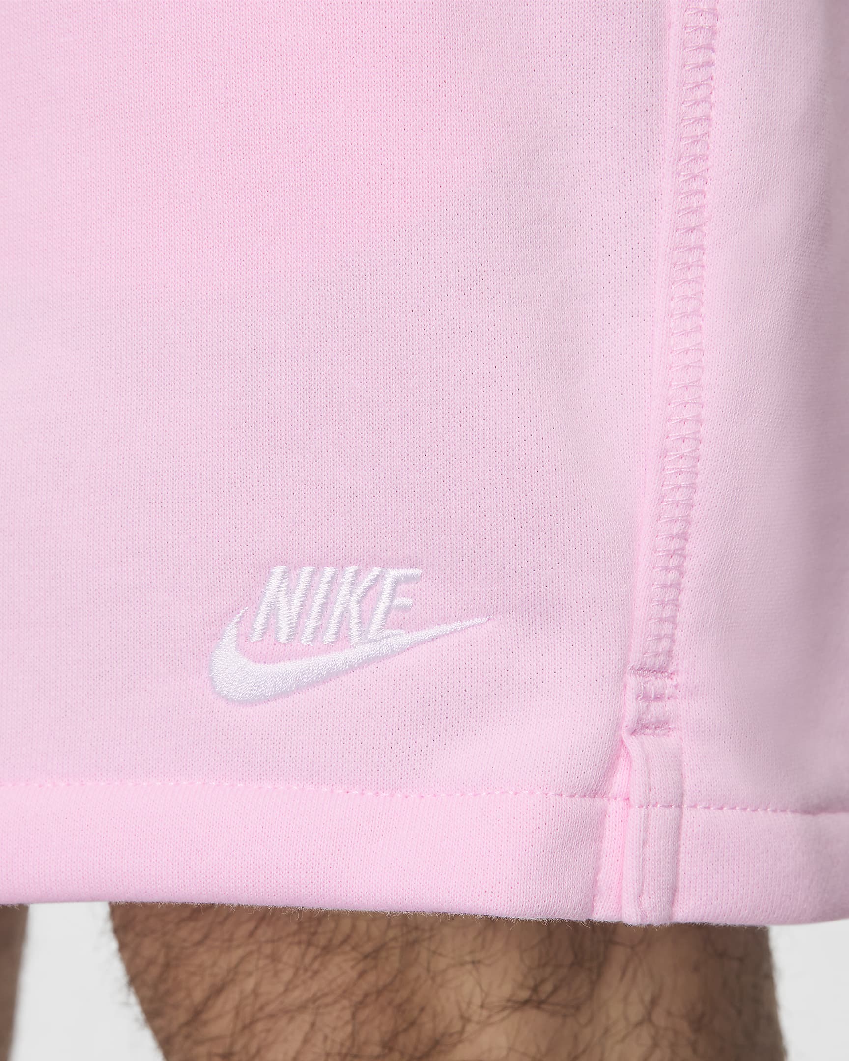 Shorts Flow in French Terry Nike Club – Uomo - Pink Foam/Pink Foam/Bianco