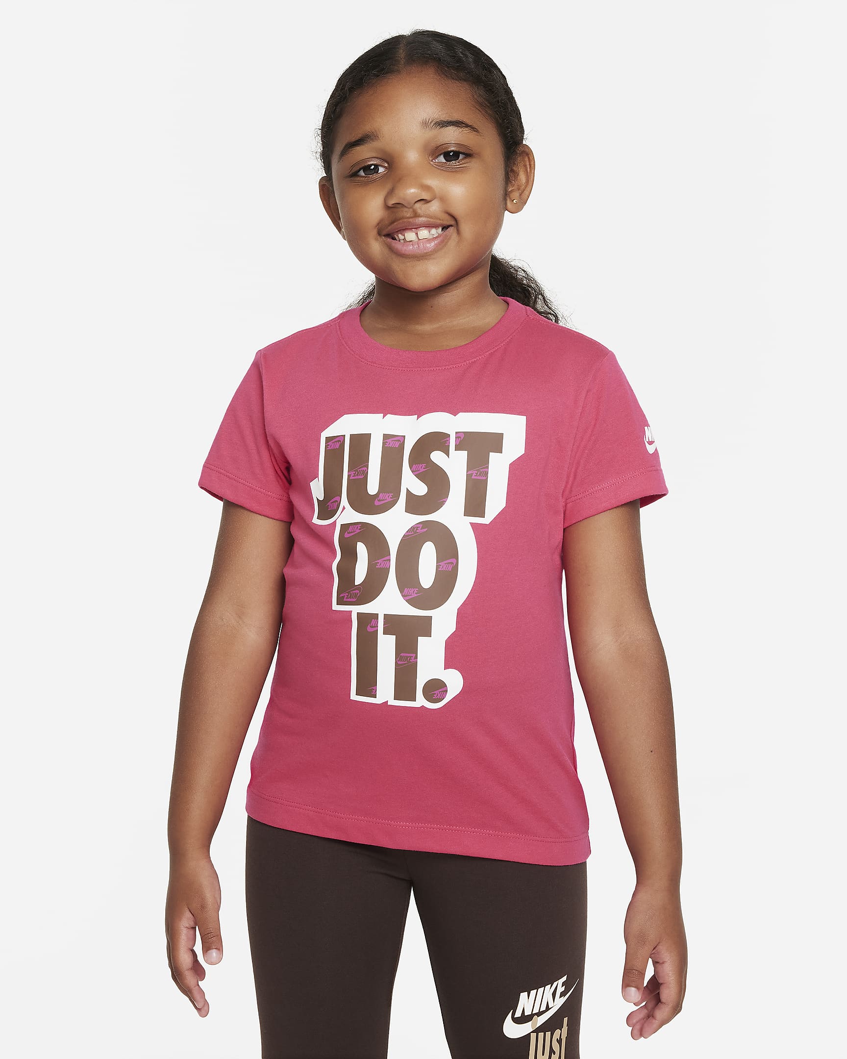 Nike Relaxed Tee and Scrunchie Set Little Kids 2-Piece Set - Fireberry