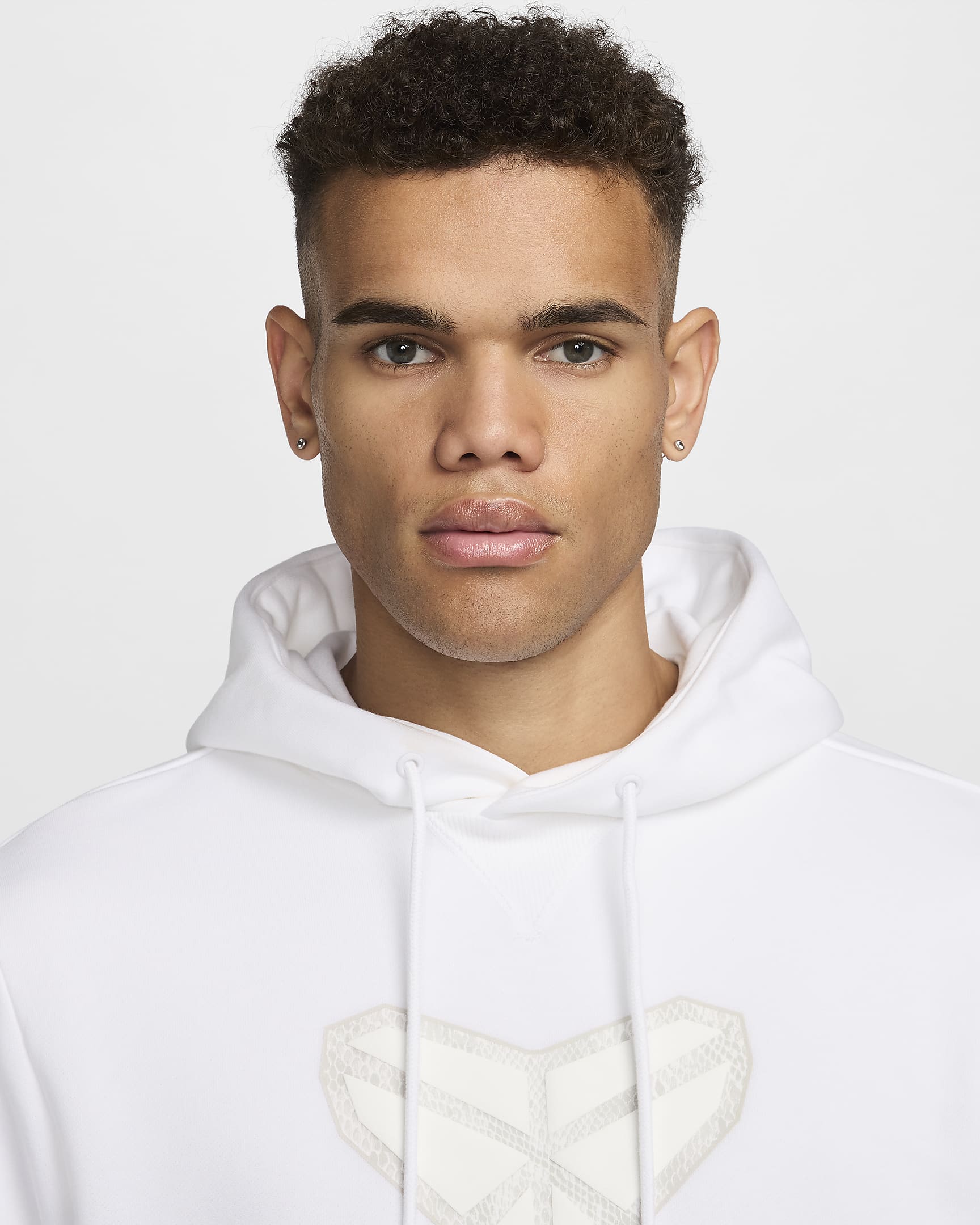 KB Men's Nike Dri-FIT Pullover Basketball Hoodie - White/Summit White