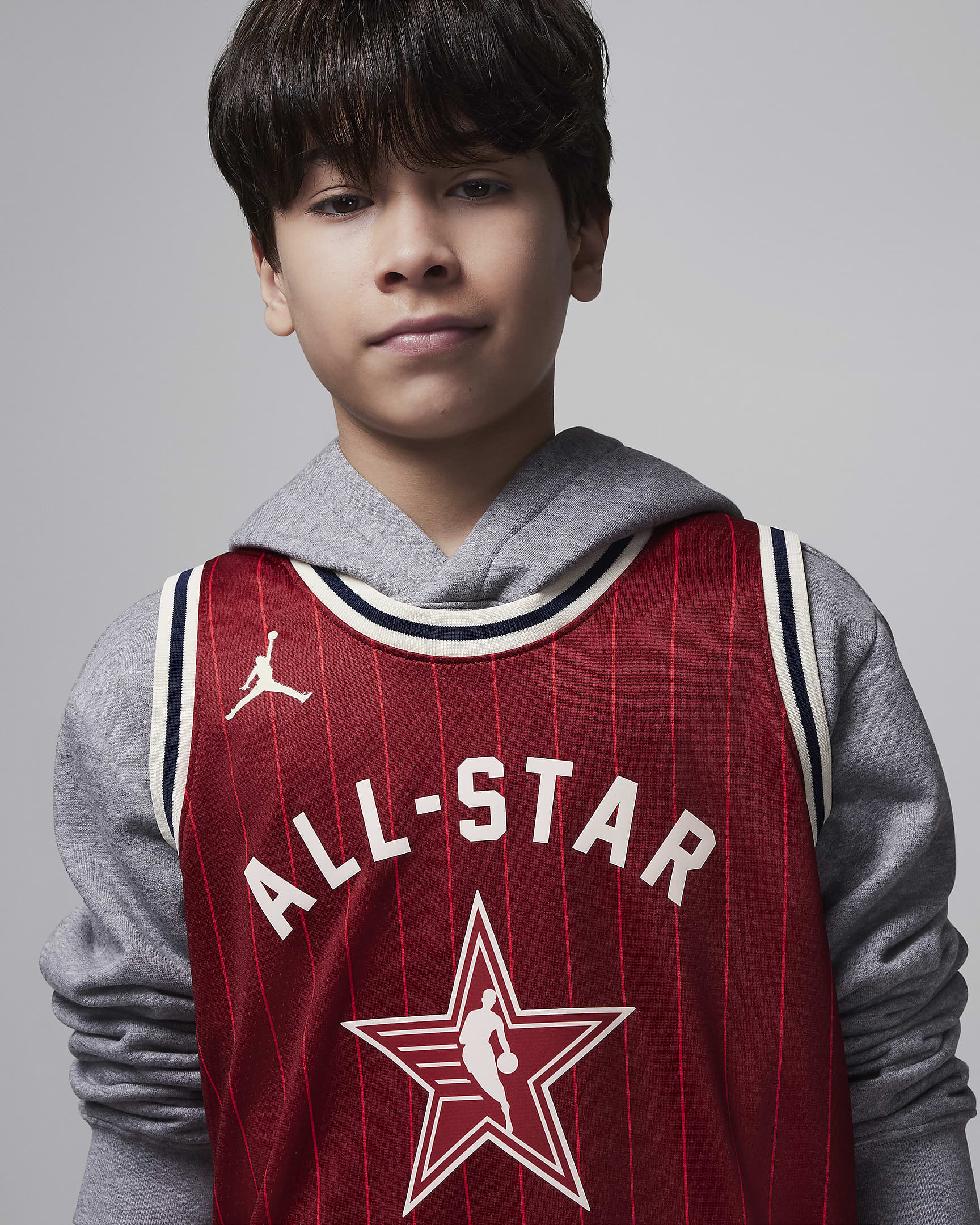 2024 All-Star Weekend Jordan Dri-FIT NBA Swingman-spillertrøje til større børn - Team Crimson