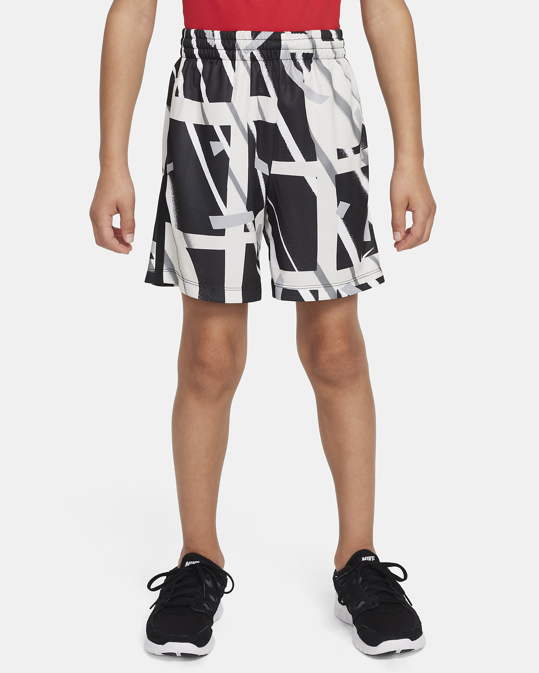 Nike Dri-FIT Older Kids' Shorts - Black/Black/White