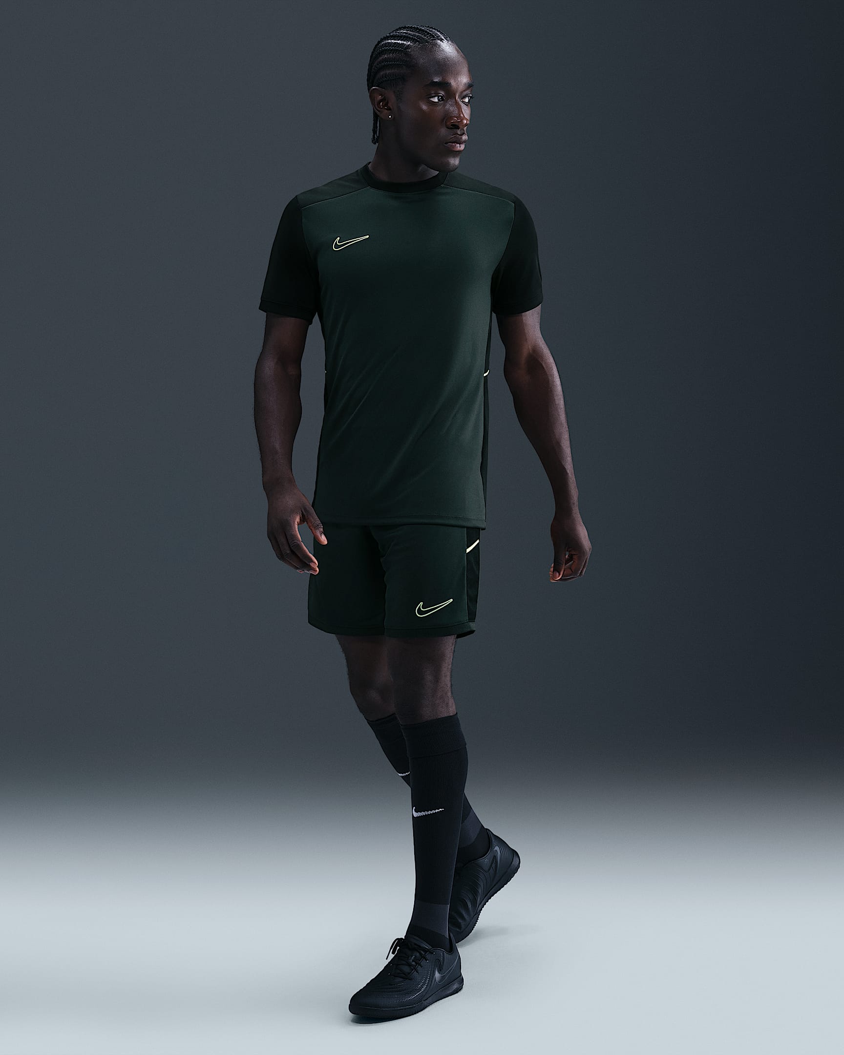 Pánské fotbalové kraťasy Nike Academy Dri-FIT - Seaweed/Černá/Limelight