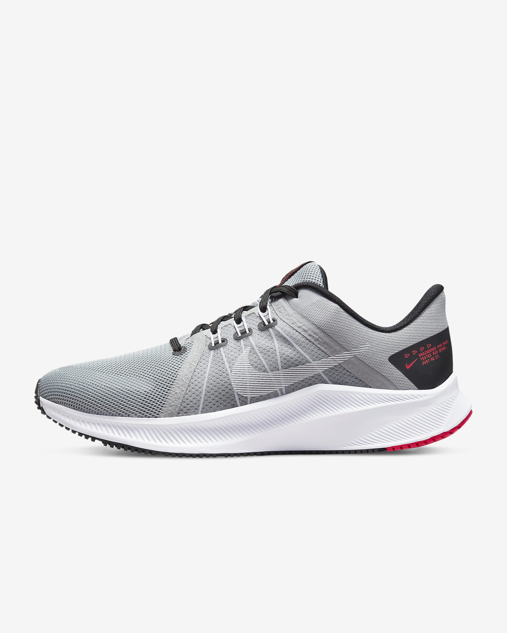 Nike Quest 4 Men's Road Running Shoes - Light Smoke Grey/Black/Siren Red/White