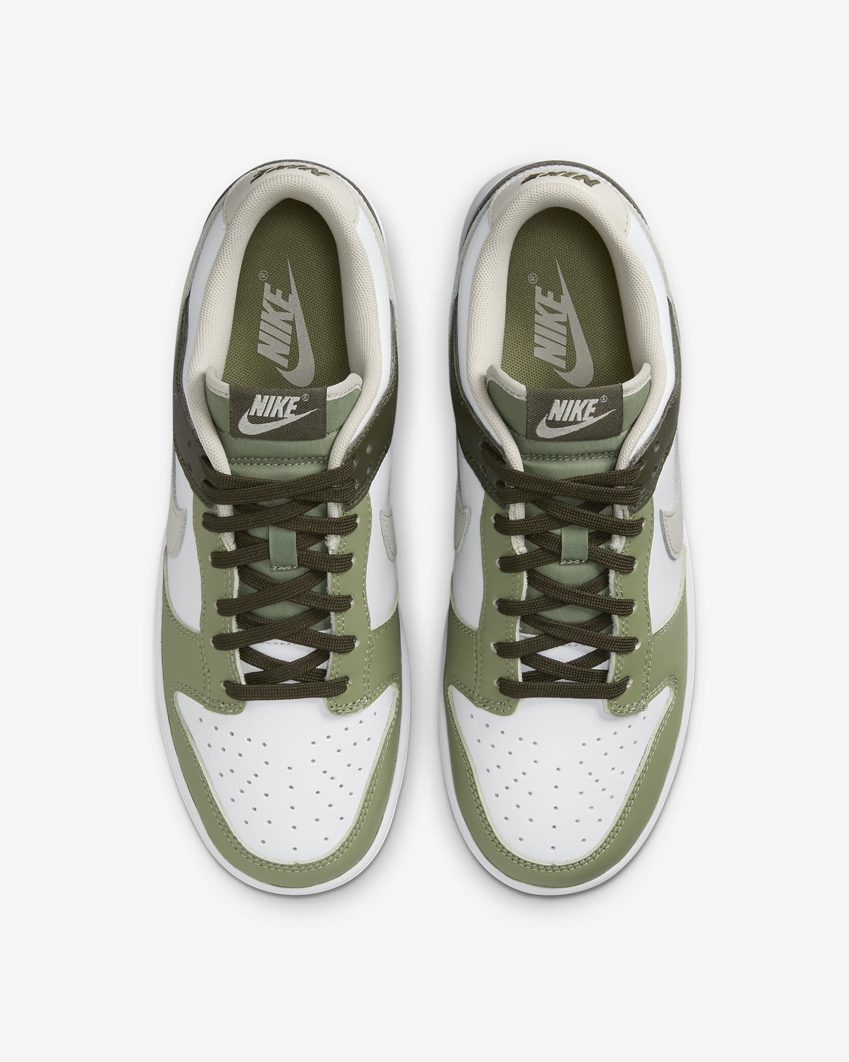 Nike Dunk Low Shoes - White/Oil Green/Cargo Khaki/Light Bone