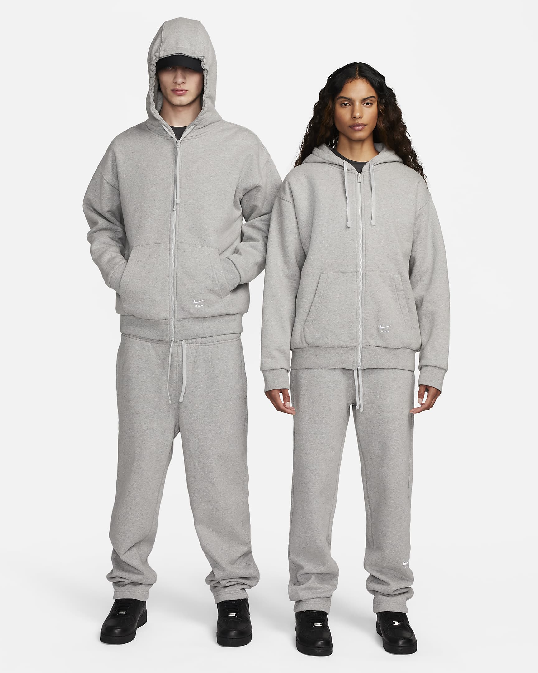 Nike x MMW Full-Zip Fleece Hoodie - Grey Heather