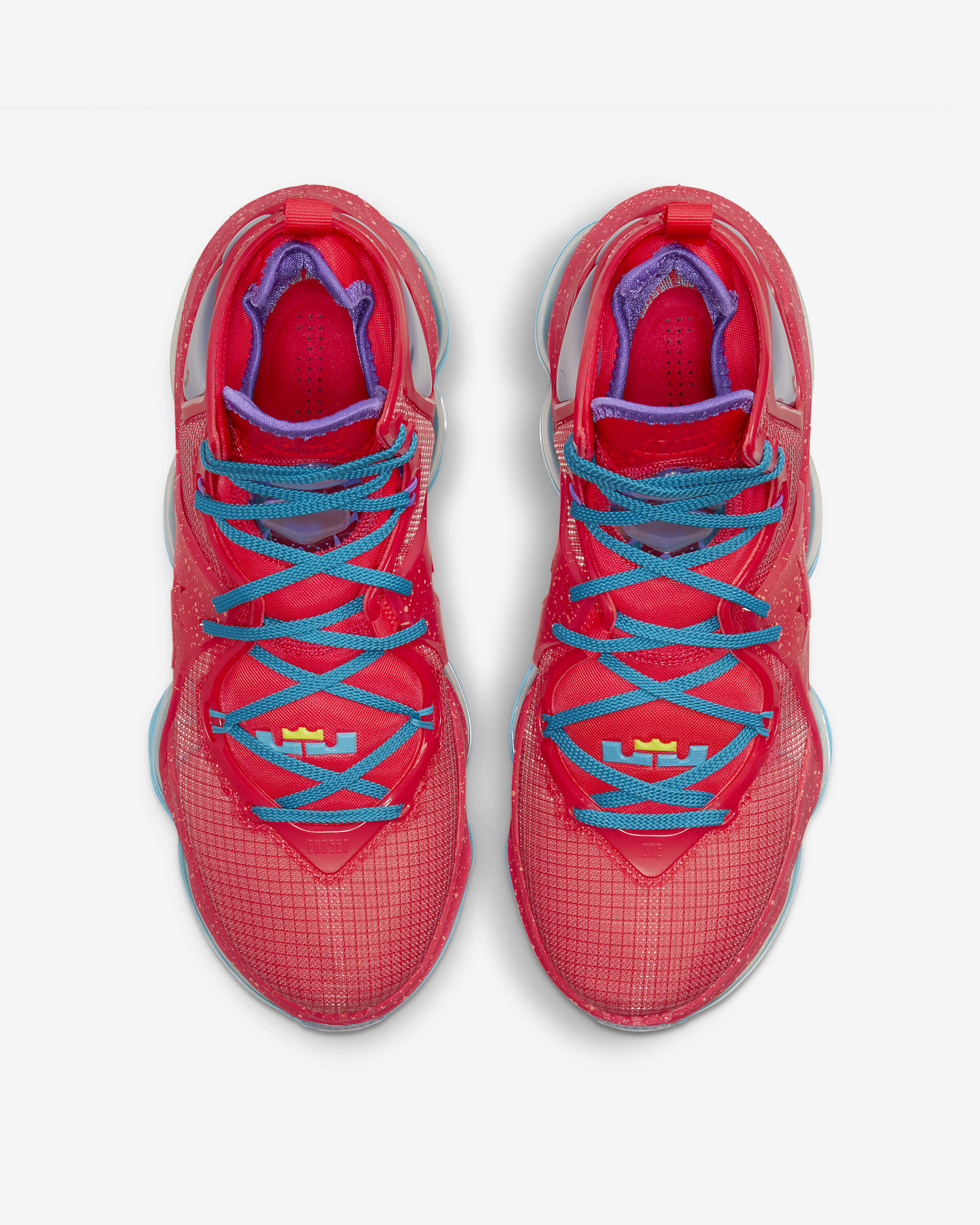 LeBron 19 Basketball Shoes - Siren Red/Laser Blue/Psychic Purple/Siren Red