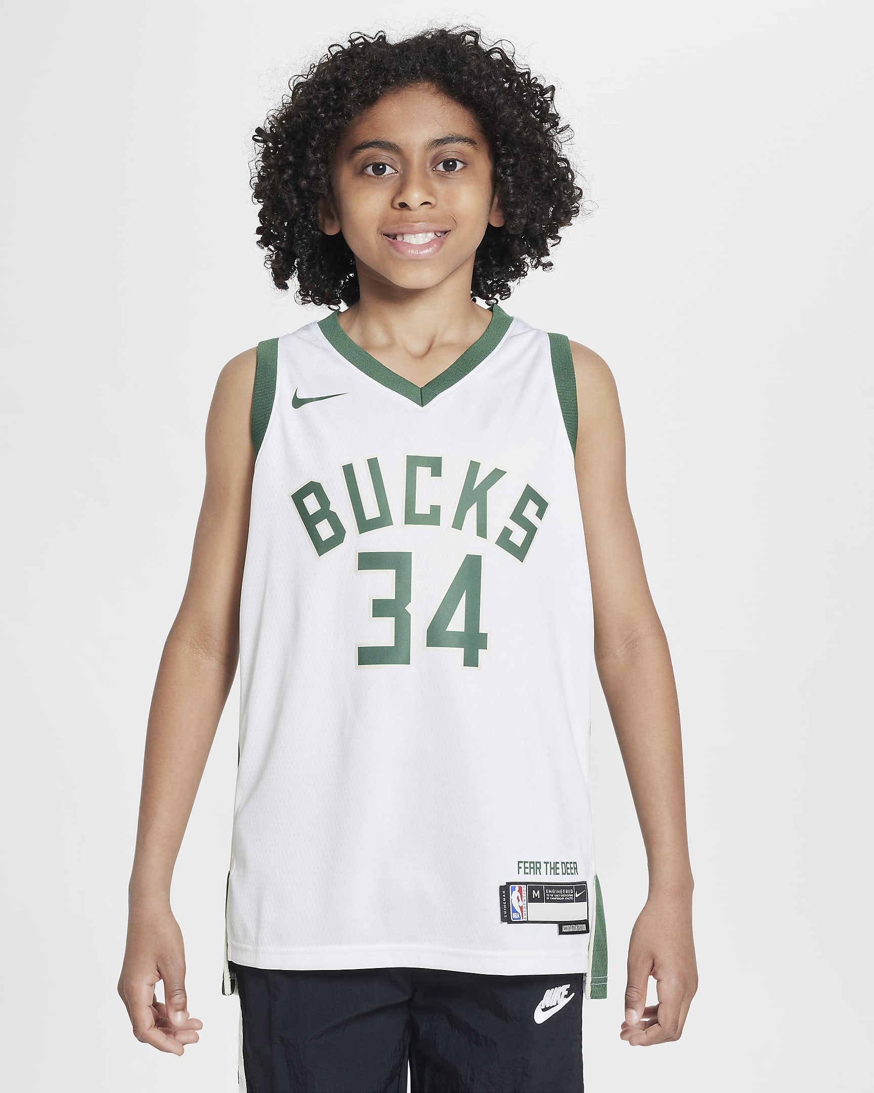 Maillot Nike NBA Swingman Milwaukee Bucks 2022/23 Association Edition pour ado - Blanc