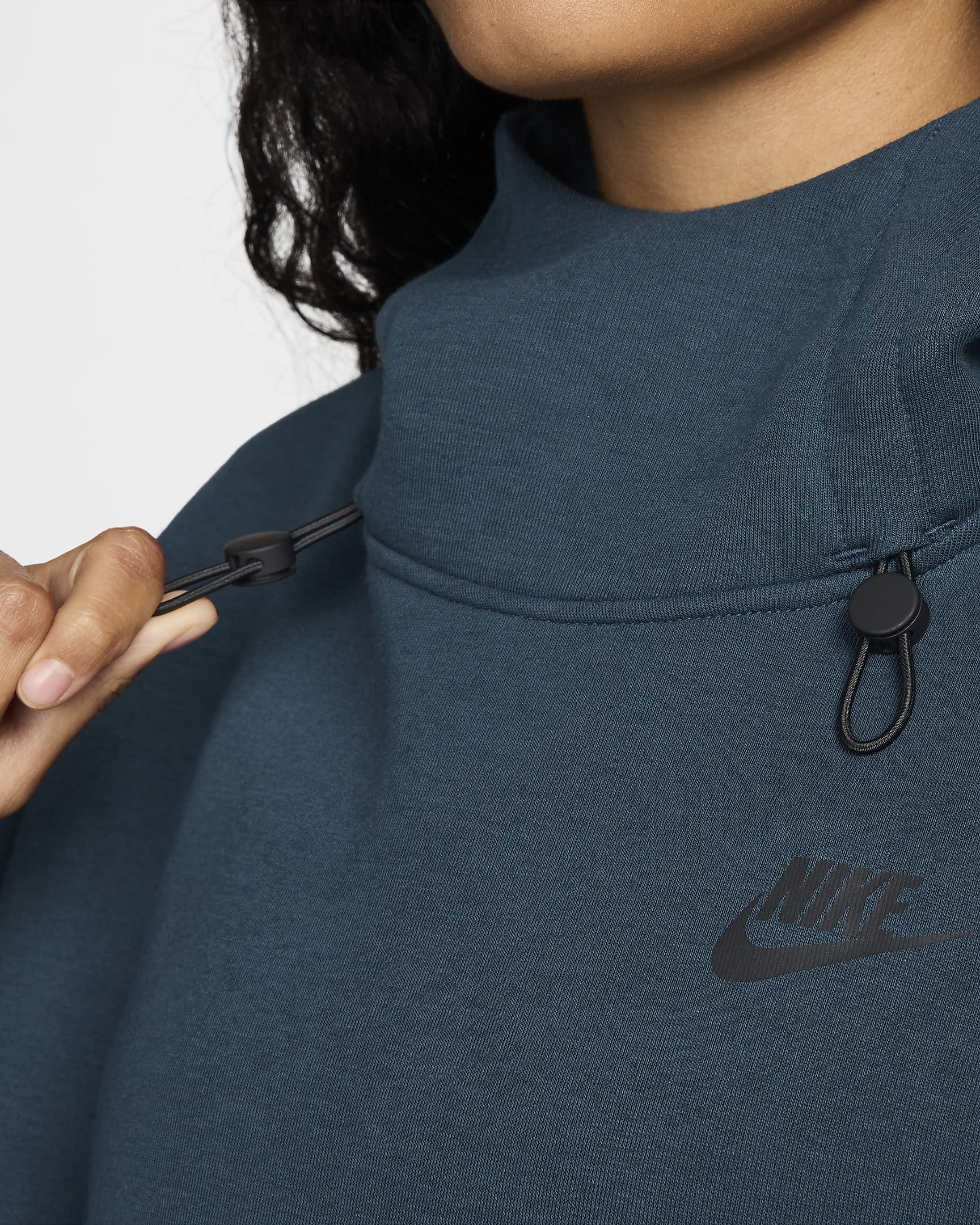 Sudadera con gorro oversized para mujer Nike Sportswear Tech Fleece - Azul marino militar/Negro