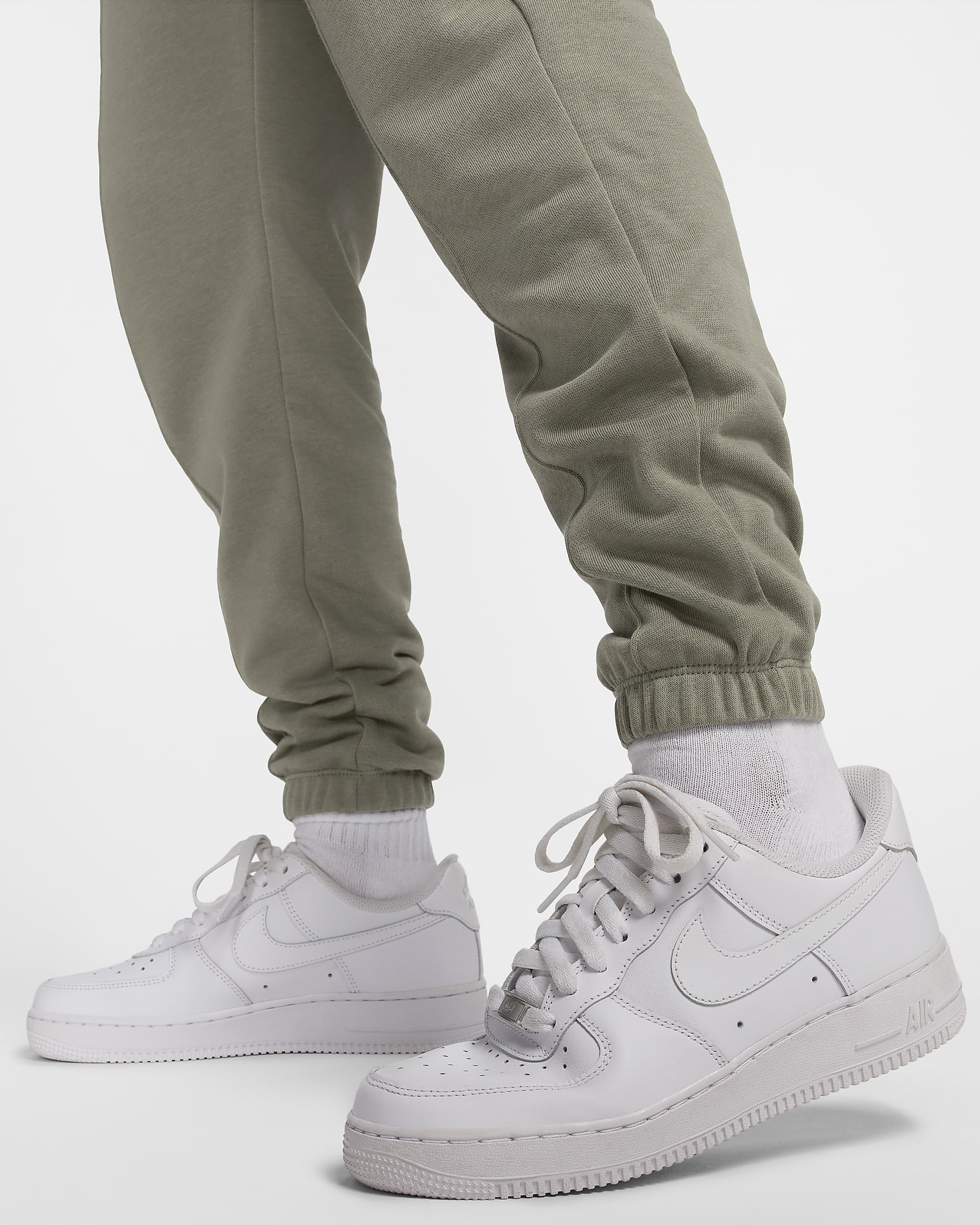 Pants de French Terry slim de tiro alto para mujer Nike Sportswear Chill Terry - Militar claro/Vela