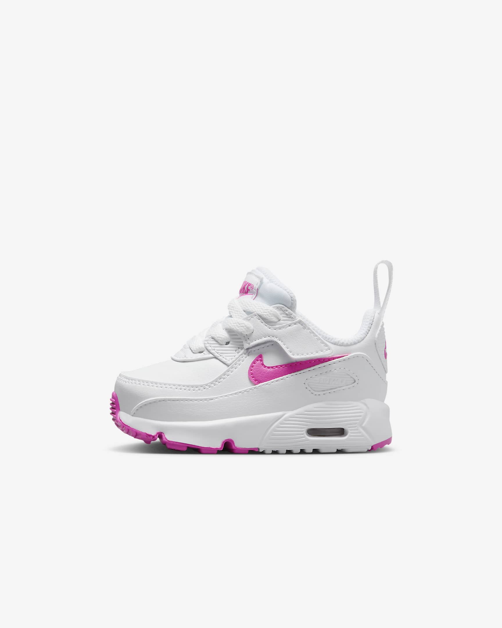 Nike Air Max 90 EasyOn-sko til babyer/småbørn - hvid/Laser Fuchsia