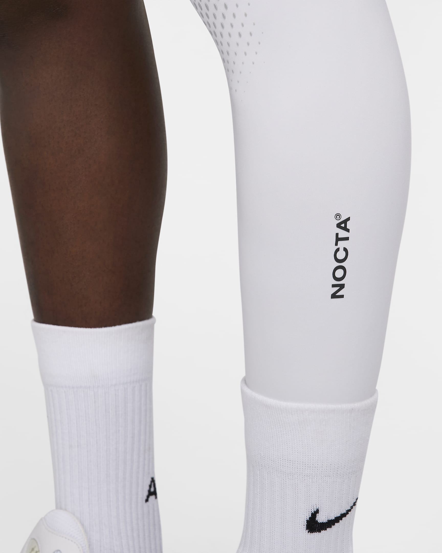 NOCTA Men's Single-Leg Basketball Tights (Left) - White/Black