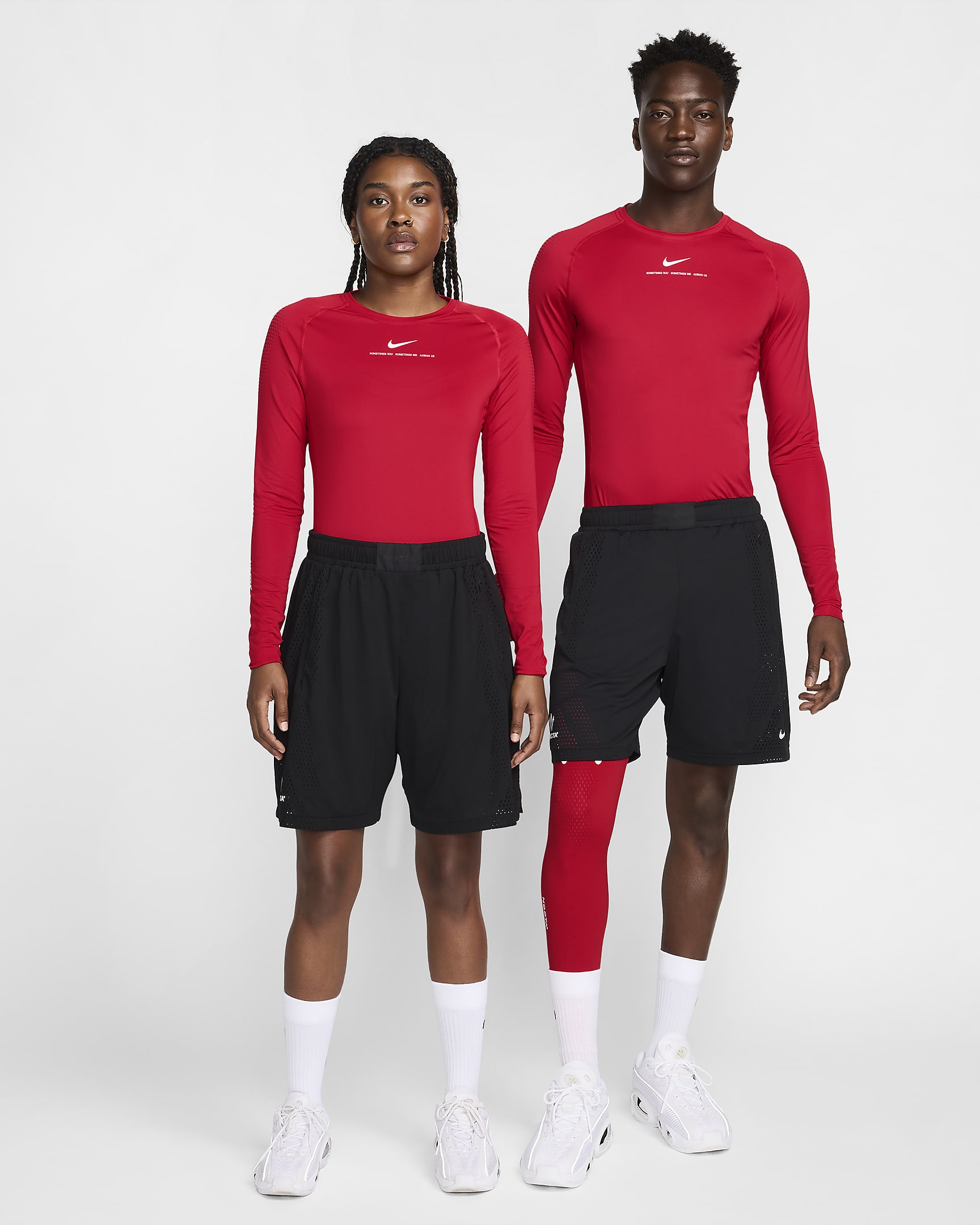 Haut de basketball première couche à manches longues NOCTA pour homme - University Red/Blanc