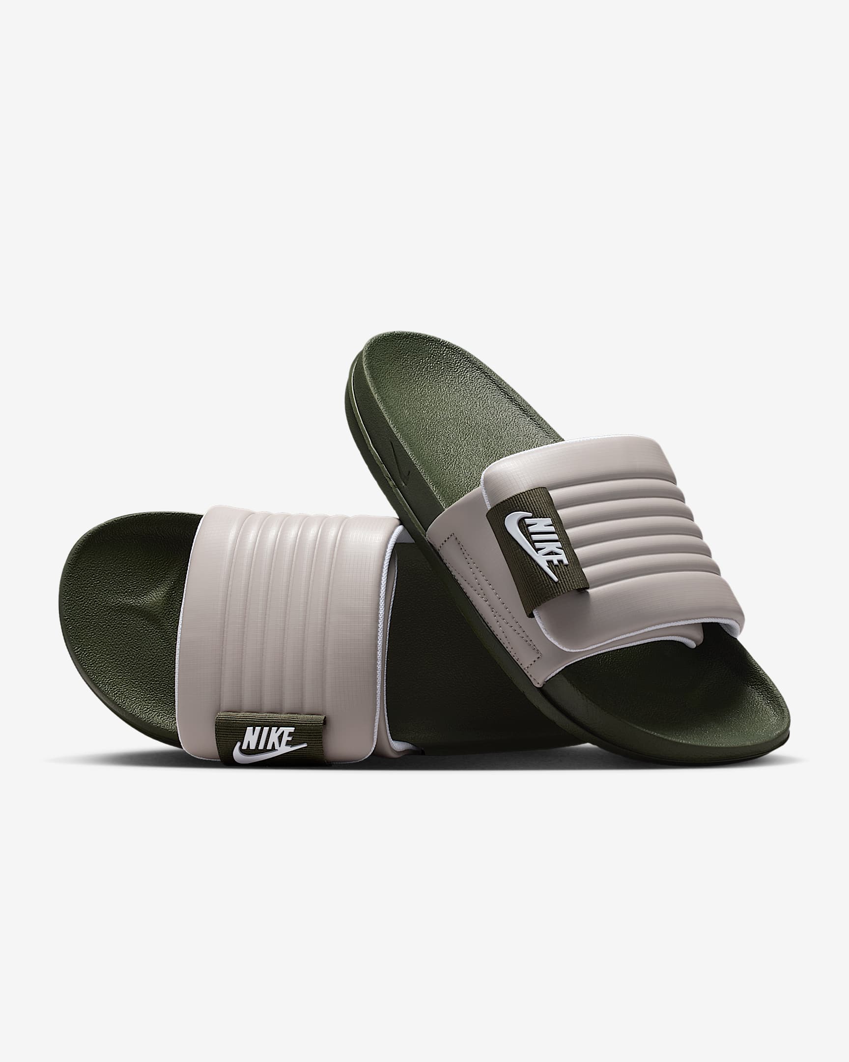 Nike Offcourt Adjust Men's Slides - Cargo Khaki/College Grey/White
