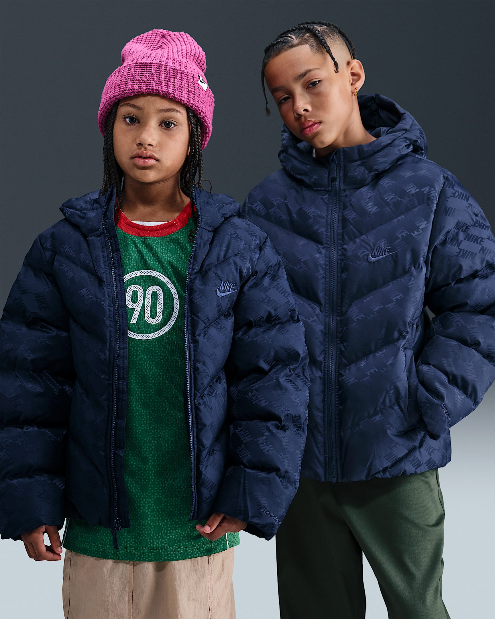 Nike Sportswear All Day Play Therma-FIT-Puffer-Jacke mit weiter Passform (ältere Kinder) - Midnight Navy/Midnight Navy