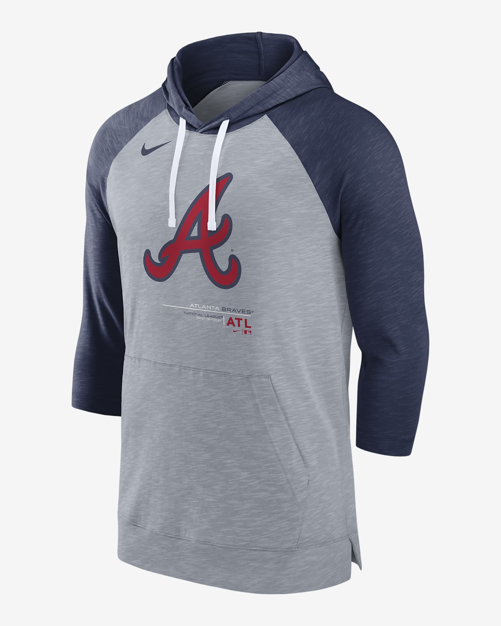 Nike Baseball (MLB Atlanta Braves) Men's 3/4Sleeve Pullover Hoodie