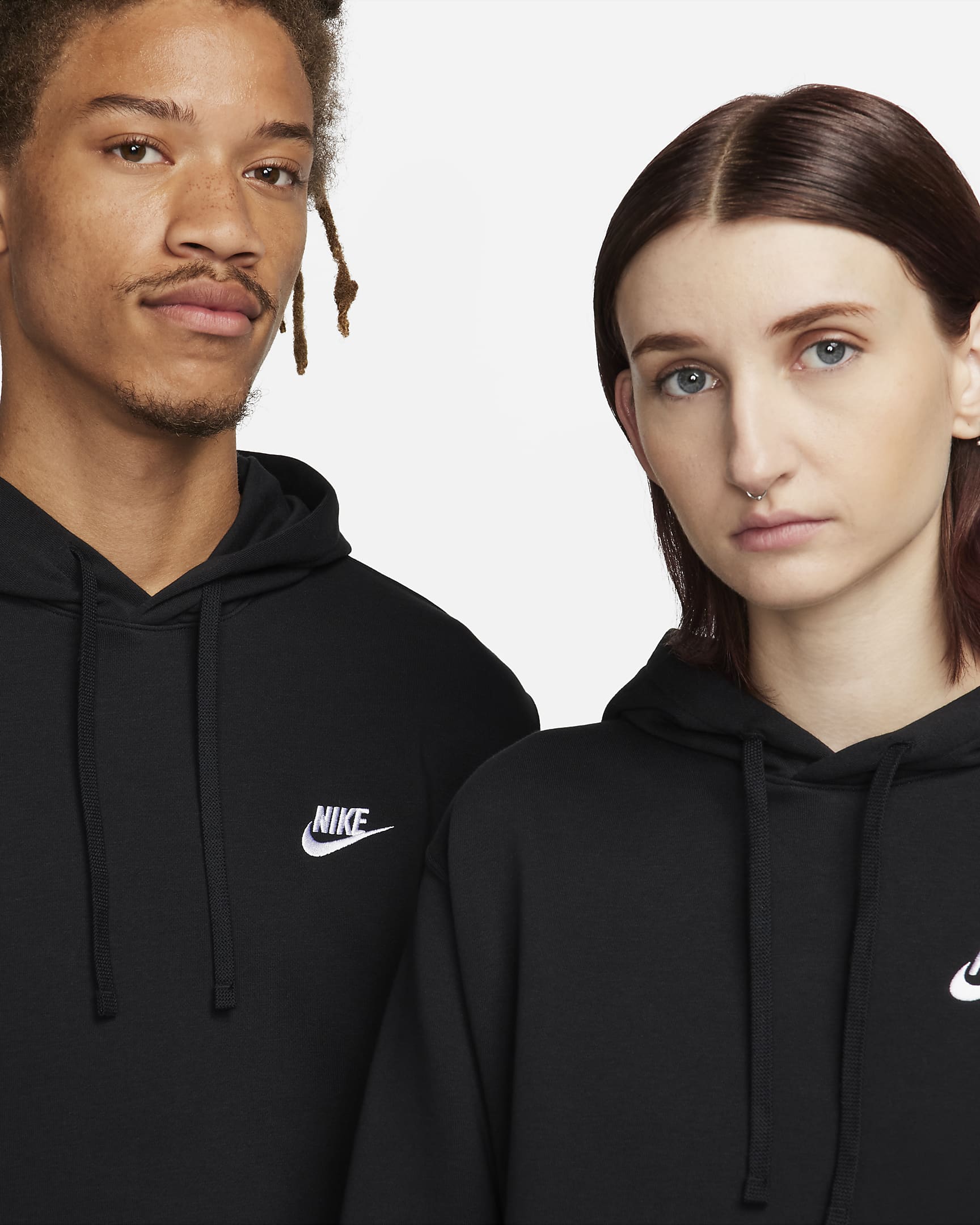 Nike Sportswear Club Men's Pullover Hoodie - Black/Black/White