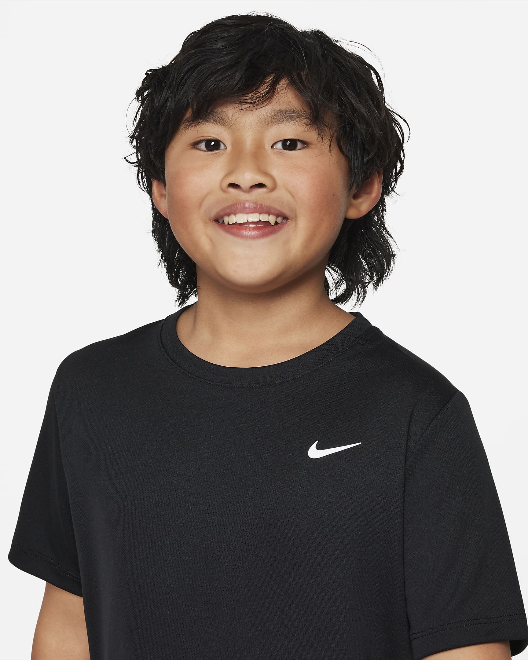 Nike Dri-FIT Miler Kurzarm-Trainingsoberteil für ältere Kinder (Jungen) - Schwarz