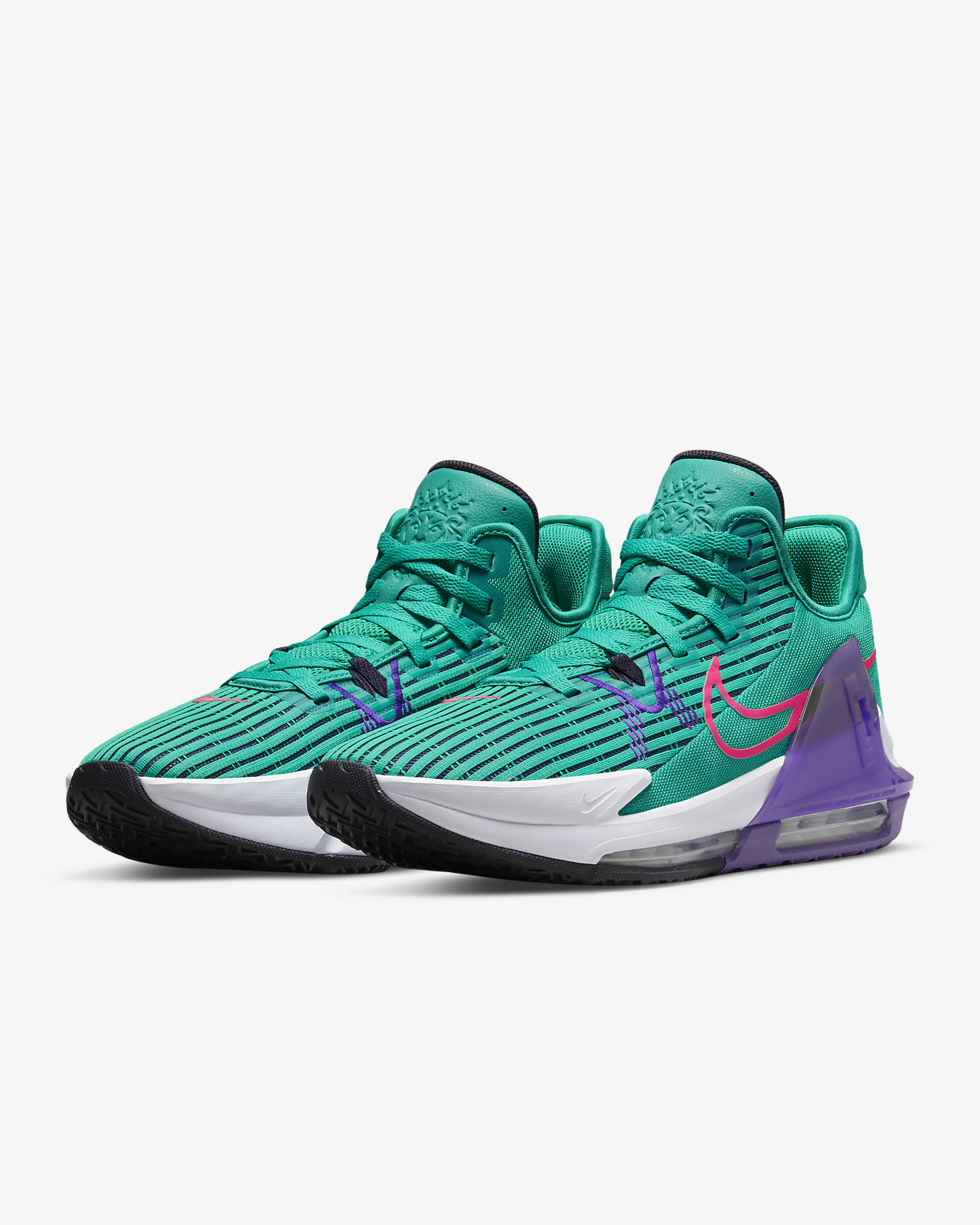 LeBron Witness 6 Basketball Shoes - Clear Emerald/Wild Berry/White/Hyper Pink