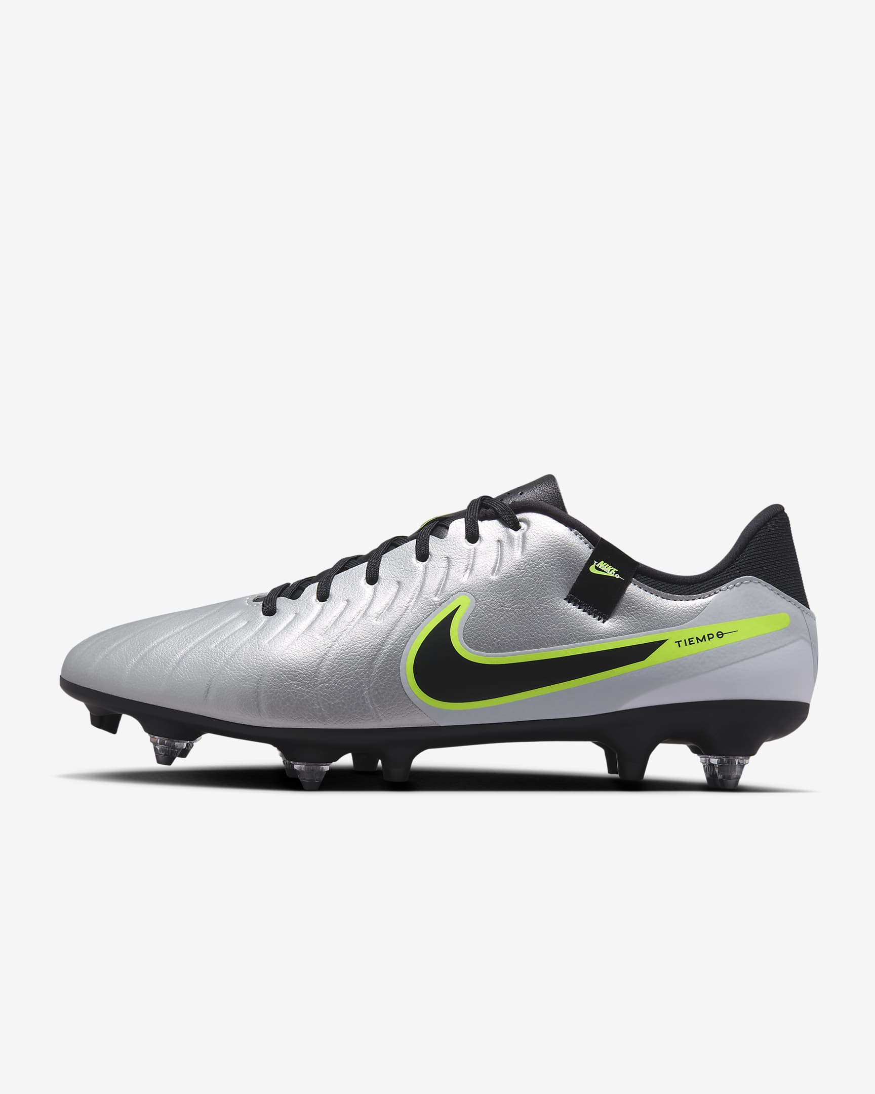 Scarpa da calcio a taglio basso per terreni morbidi Nike Tiempo Legend 10 Academy - Argento metallizzato/Volt/Nero