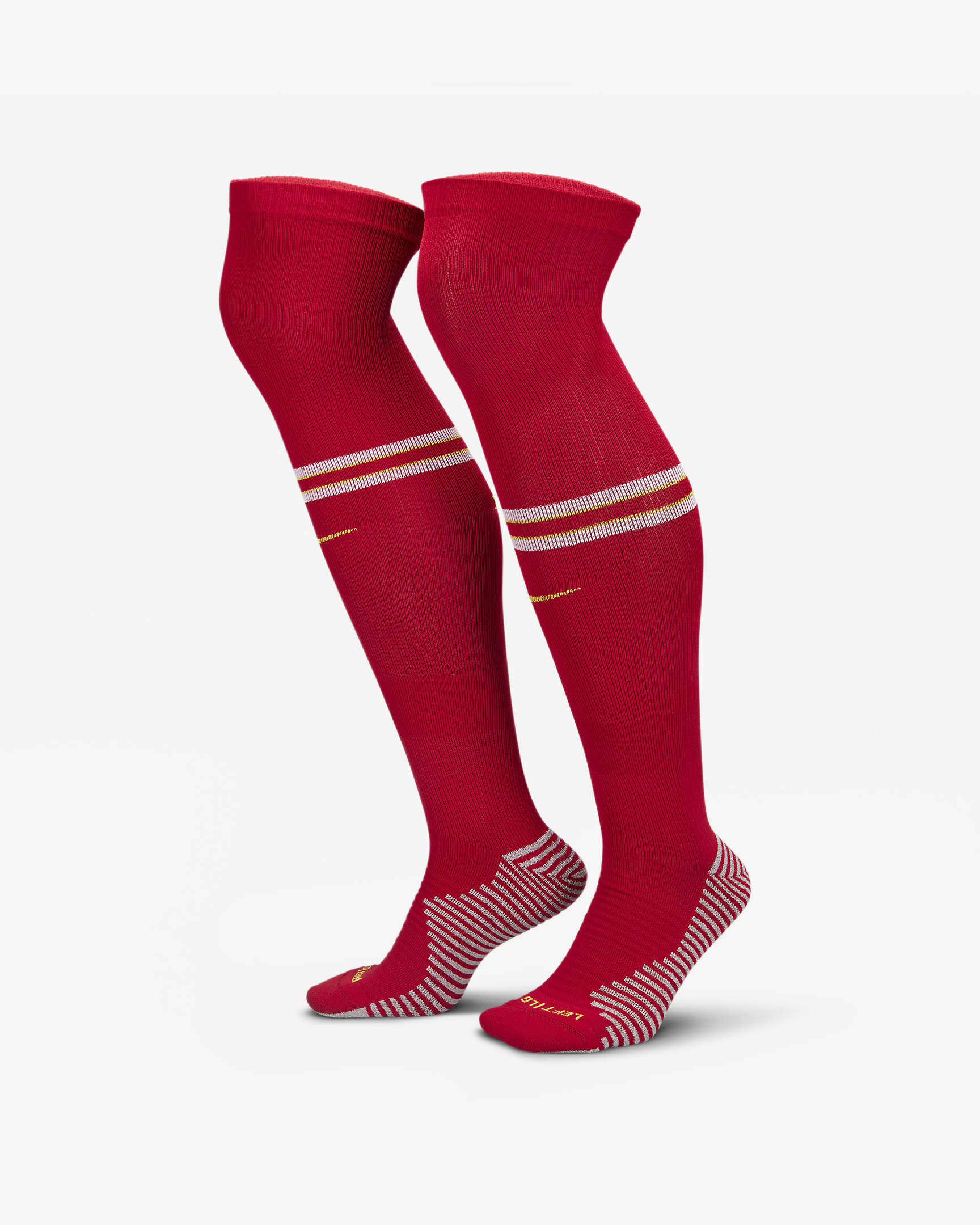 Chaussettes de foot montantes Liverpool FC Strike Domicile/Extérieur Nike - Gym Red/Blanc/Chrome Yellow