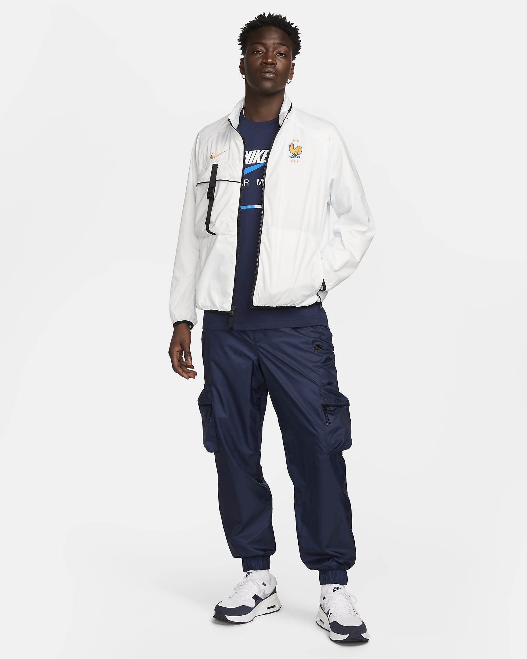 Veste Nike Football Halo FFF pour homme - Summit White/Club Gold