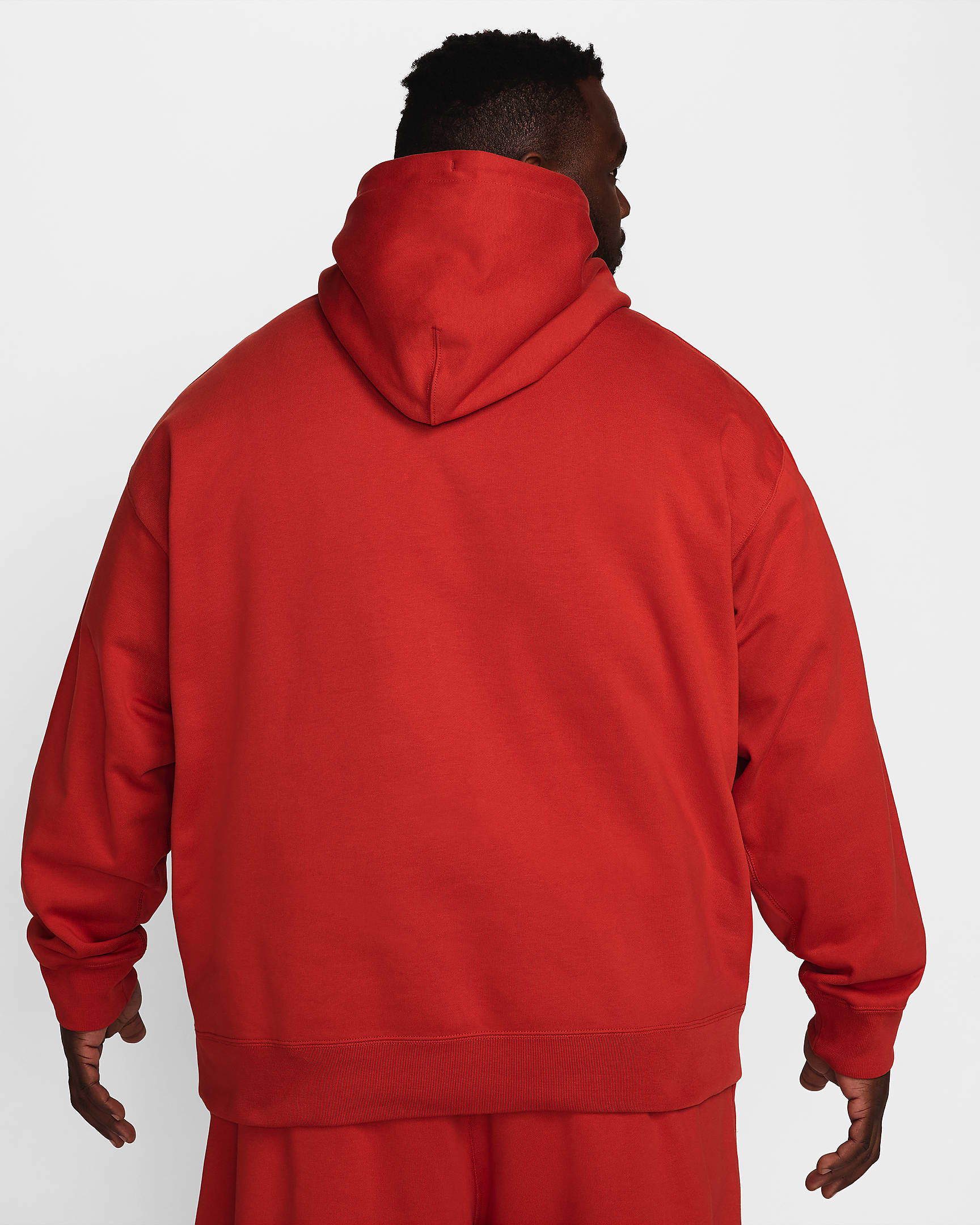 Nike Solo Swoosh Men's Fleece Pullover Hoodie - Dragon Red/White