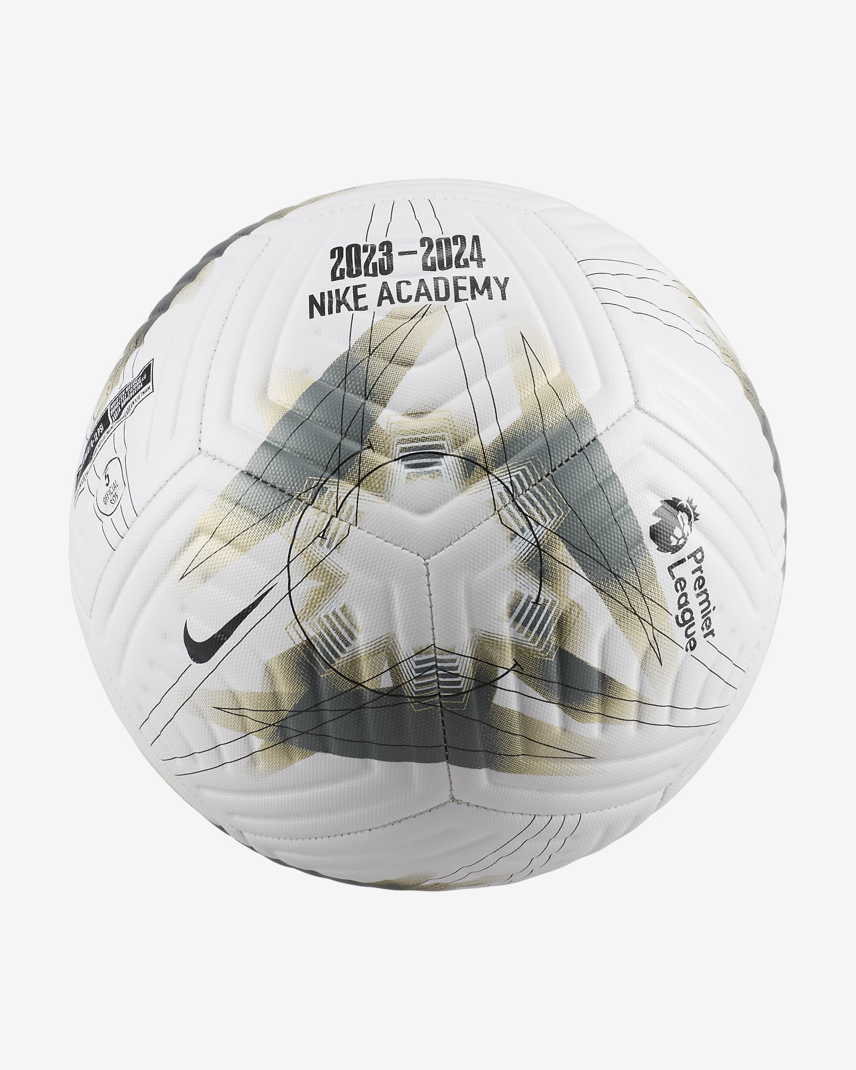 Premier League Academy Football - White/Metallic Gold Star/Black