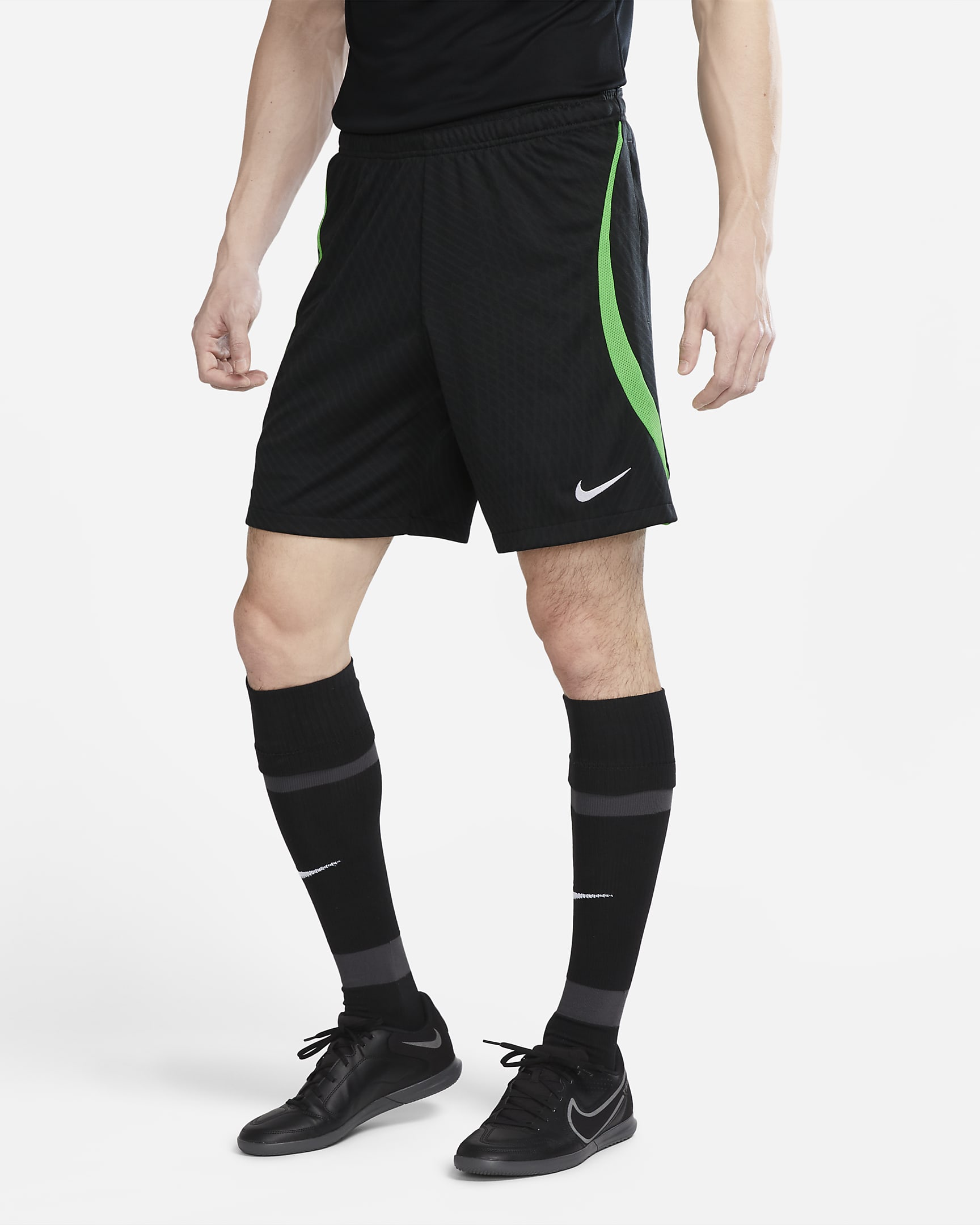 Liverpool FC Strike Men's Nike Dri-FIT Knit Soccer Shorts - Black/Poison Green/White