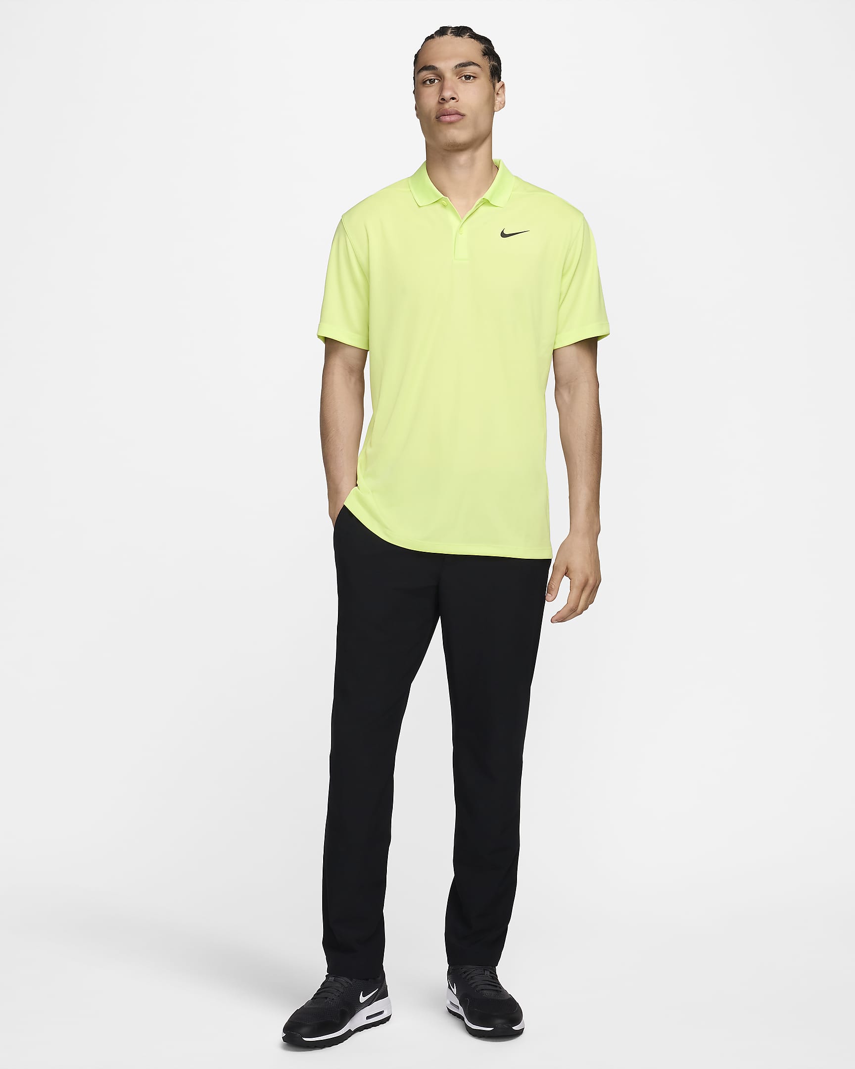 Nike Dri-FIT Victory golfskjorte til herre - Light Lemon Twist/Svart