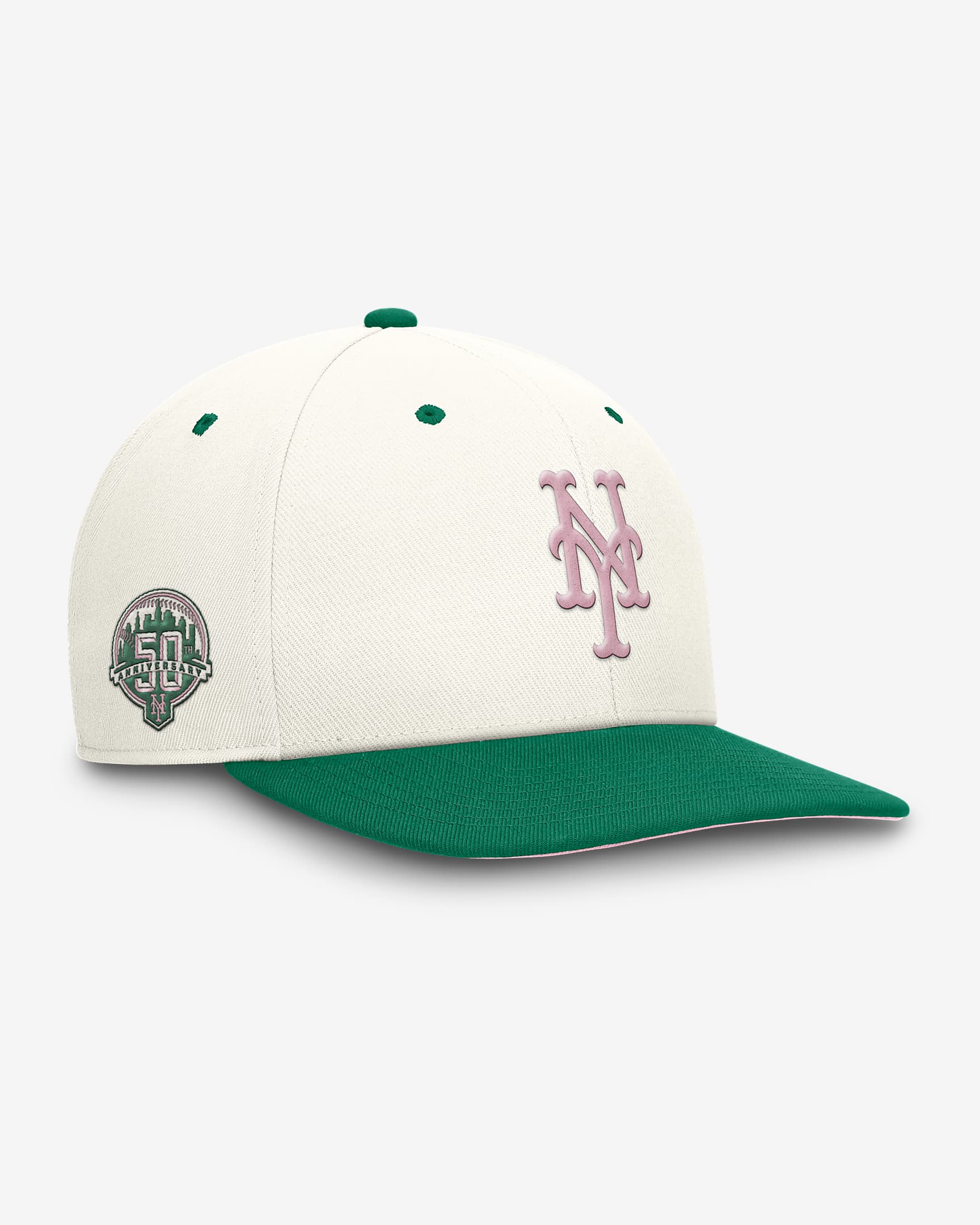 New York Mets Sail Pro Men's Nike Dri-FIT MLB Adjustable Hat - Sail/Malachite