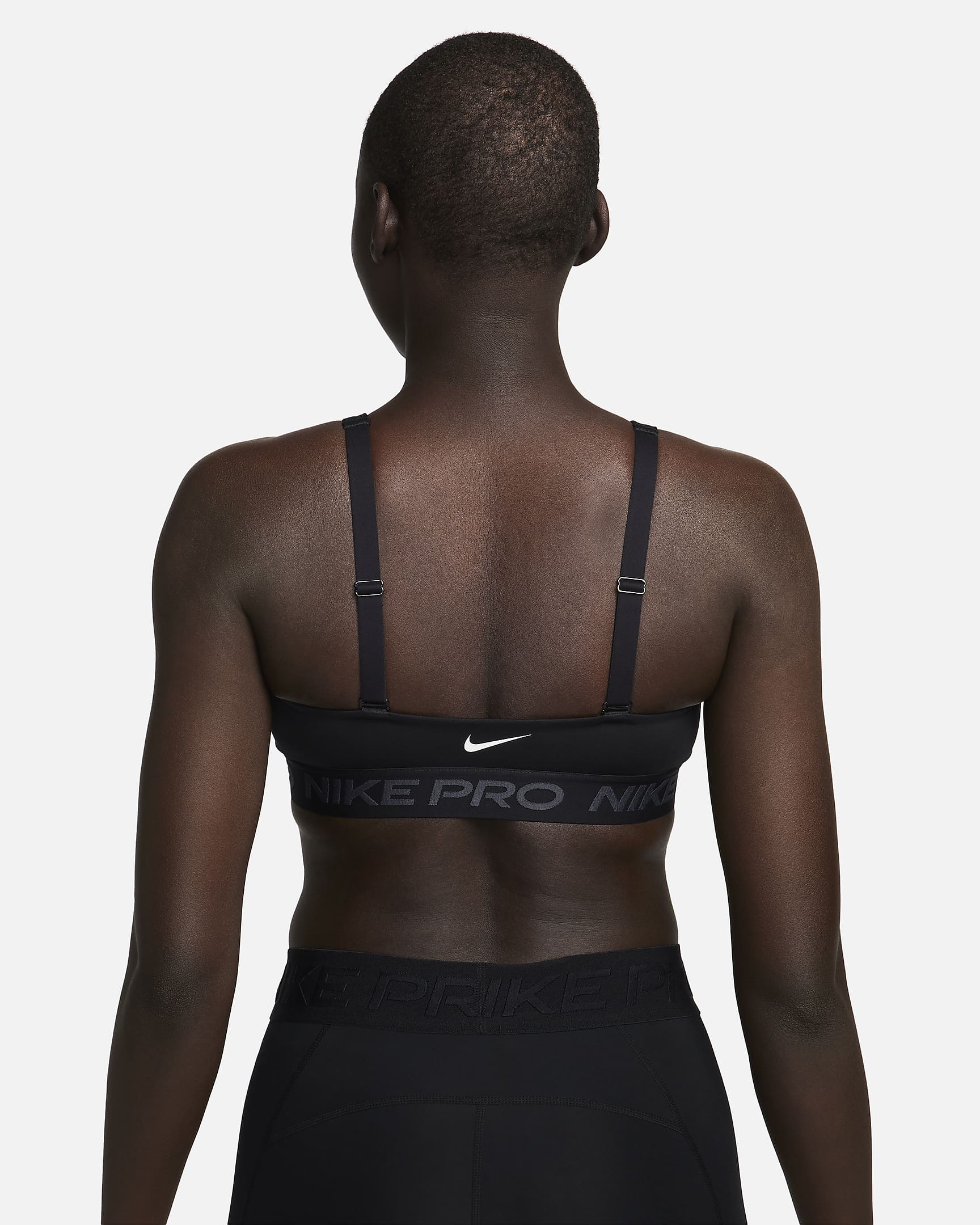 Nike Pro Indy Plunge Women's Medium-Support Padded Sports Bra - Black/Anthracite/White