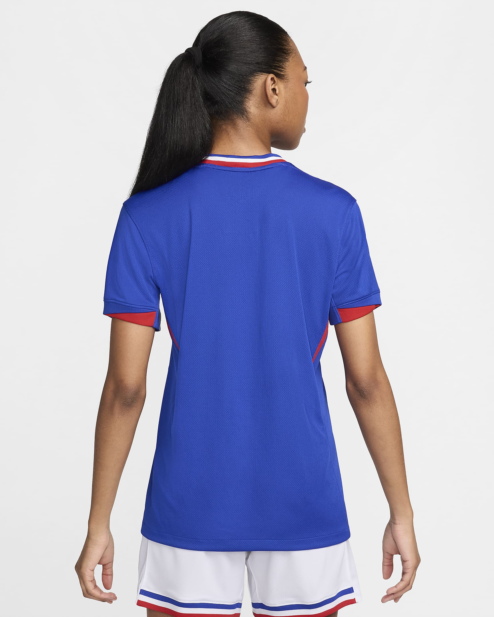 FFF (herenelftal) 2024/25 Stadium Thuis Nike Dri-FIT replica voetbalshirt voor dames - Bright Blue/University Red/Wit