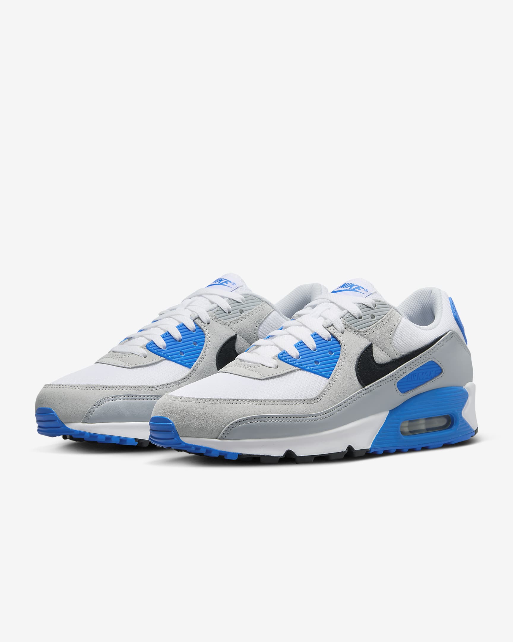 Calzado para hombre Nike Air Max 90 - Blanco/Azul foto/Platino puro/Negro