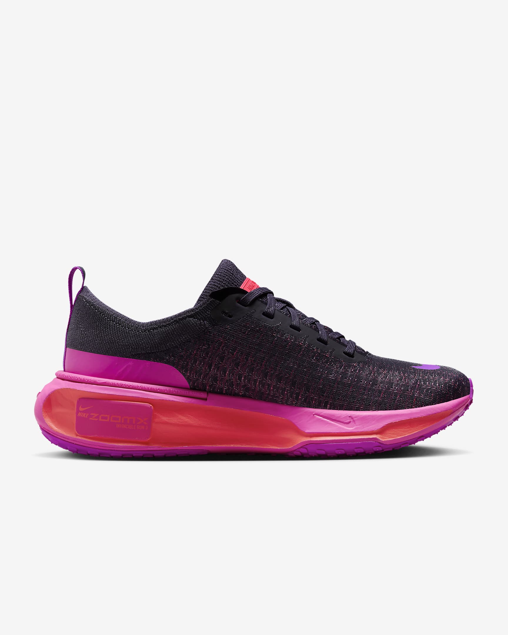 Tenis de correr en pavimento para mujer Nike Invincible 3 - Pasa oscuro/Ponche cálido/Fucsia láser/Hipervioleta