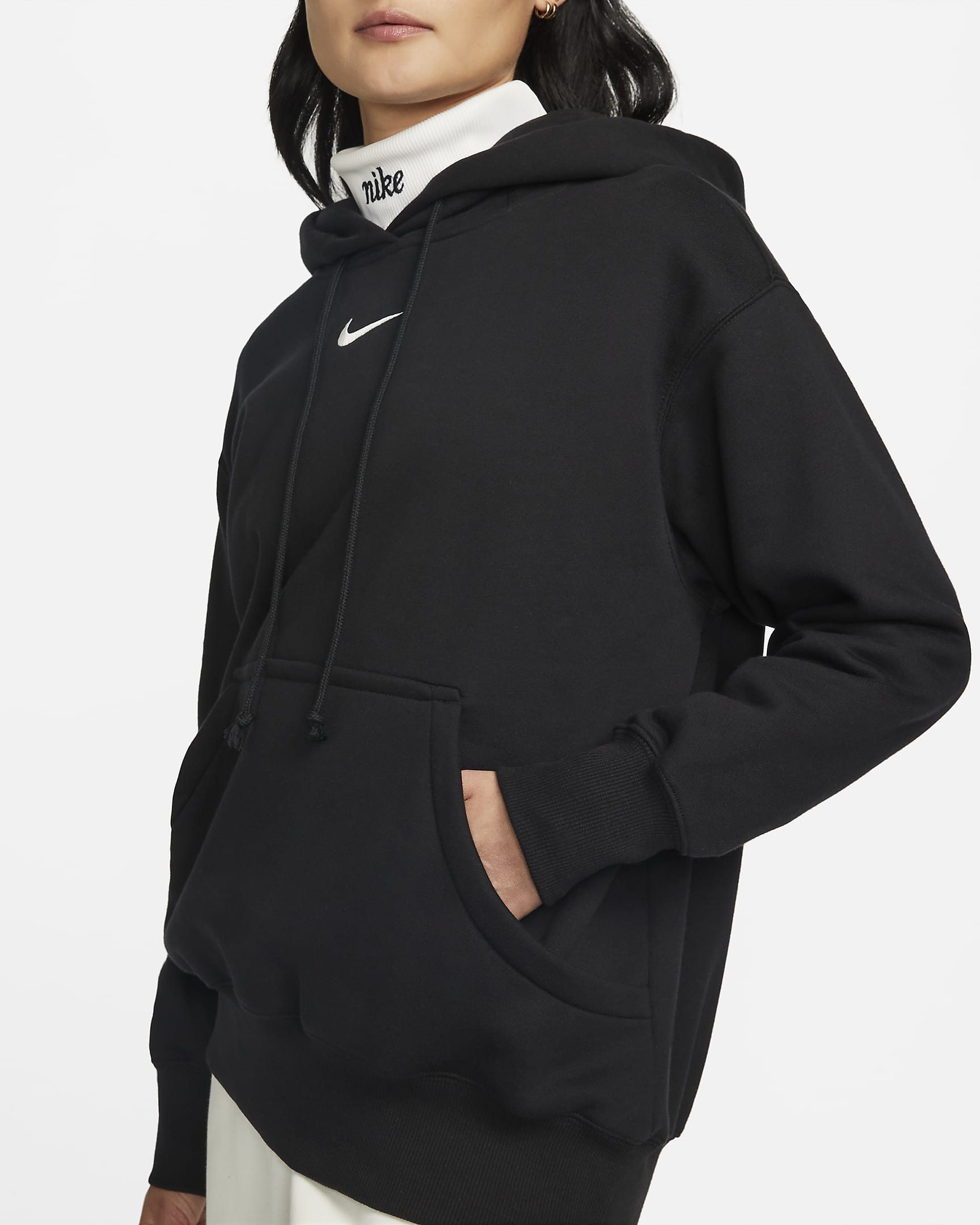 Nike Sportswear Phoenix Fleece Women's Oversized Pullover Hoodie - Black/Sail