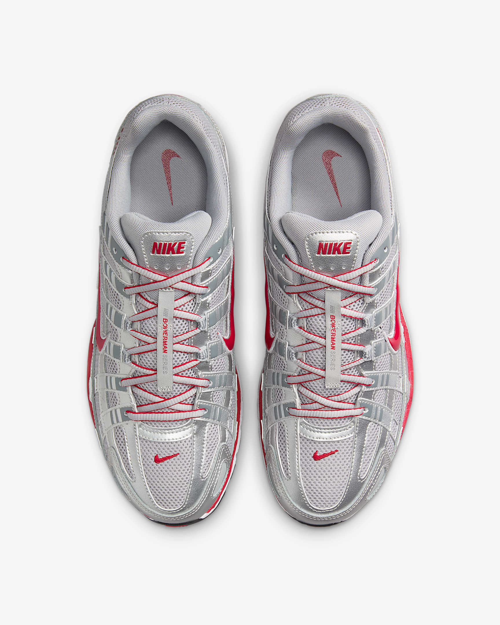 Nike P-6000 Shoes - Metallic Silver/Flat Silver/Cool Grey/Gym Red