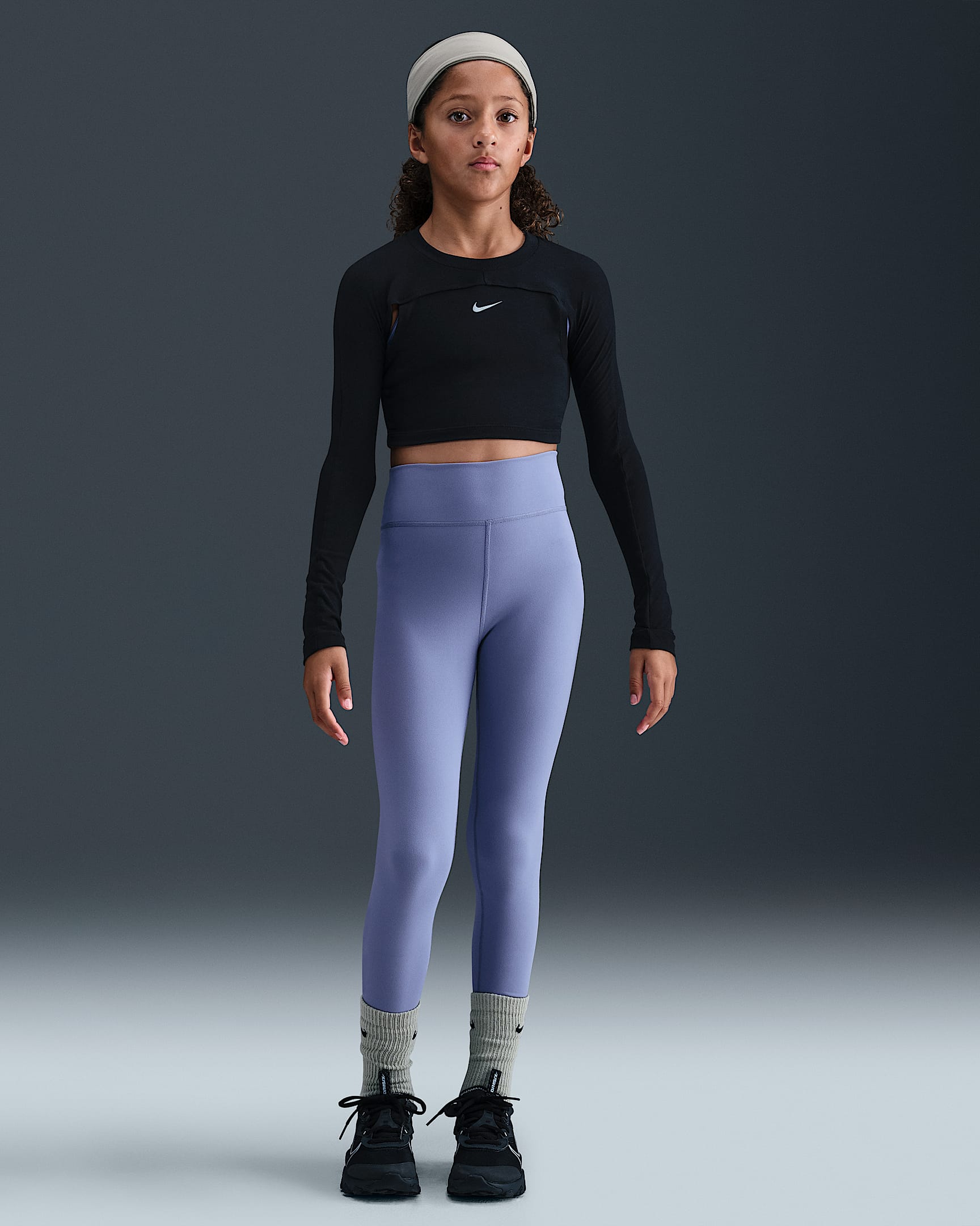 Nike One Older Kids' (Girls') Dri-FIT High-Waisted Leggings - World Indigo/White