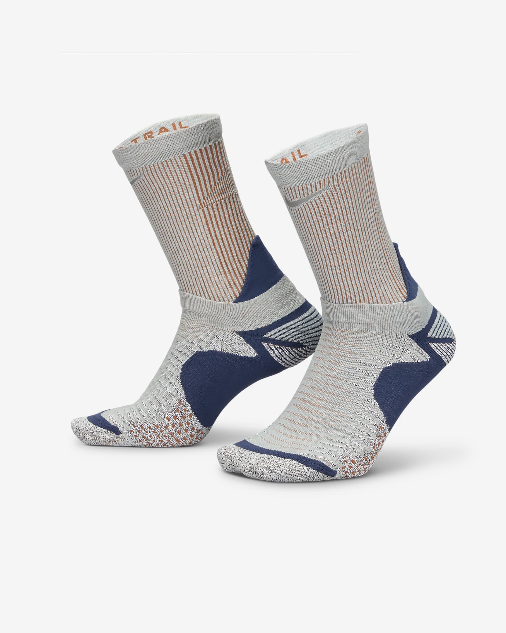 Nike Dri-FIT Trail-Crew-Laufsocken - Glacier Blue/Midnight Navy/Dark Russet