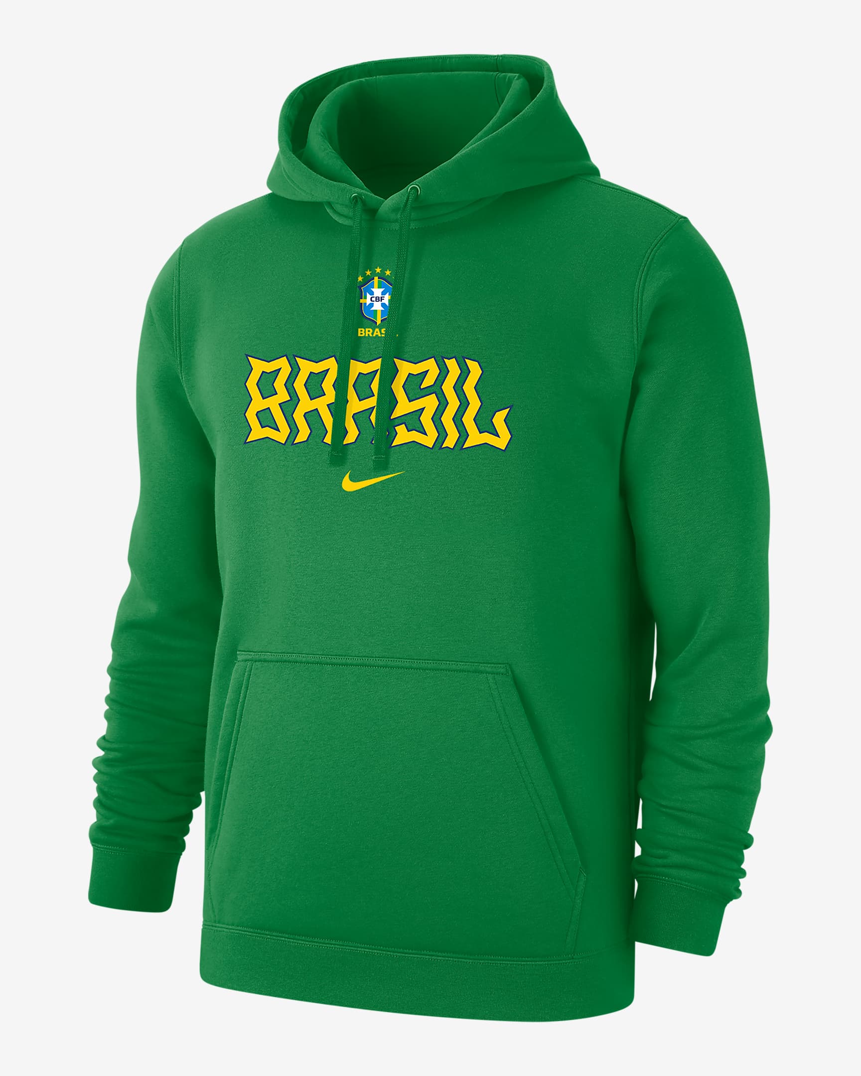 Brazil Club Fleece Men's Pullover Hoodie - Kelly Green